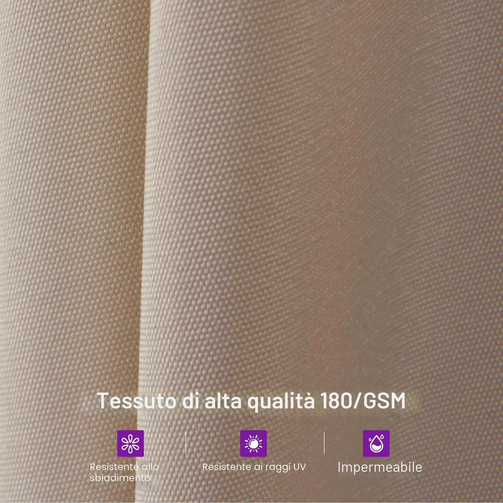 PURPLE LEAF Ombrellone da Giardino Esterno 455 x 270 cm in Alluminio, Grande Ombrellone Doppio con Piedino, per Terrazza, Giardino, Balcone e Piscina, Beige