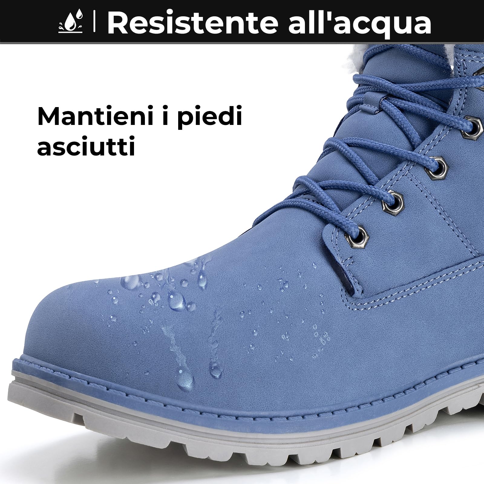 Mishansha Stivali da Neve Uomo Inverno Scarpe Pelliccia Donna Caldi Scarponcini Trekking Imbottiti 36-48
