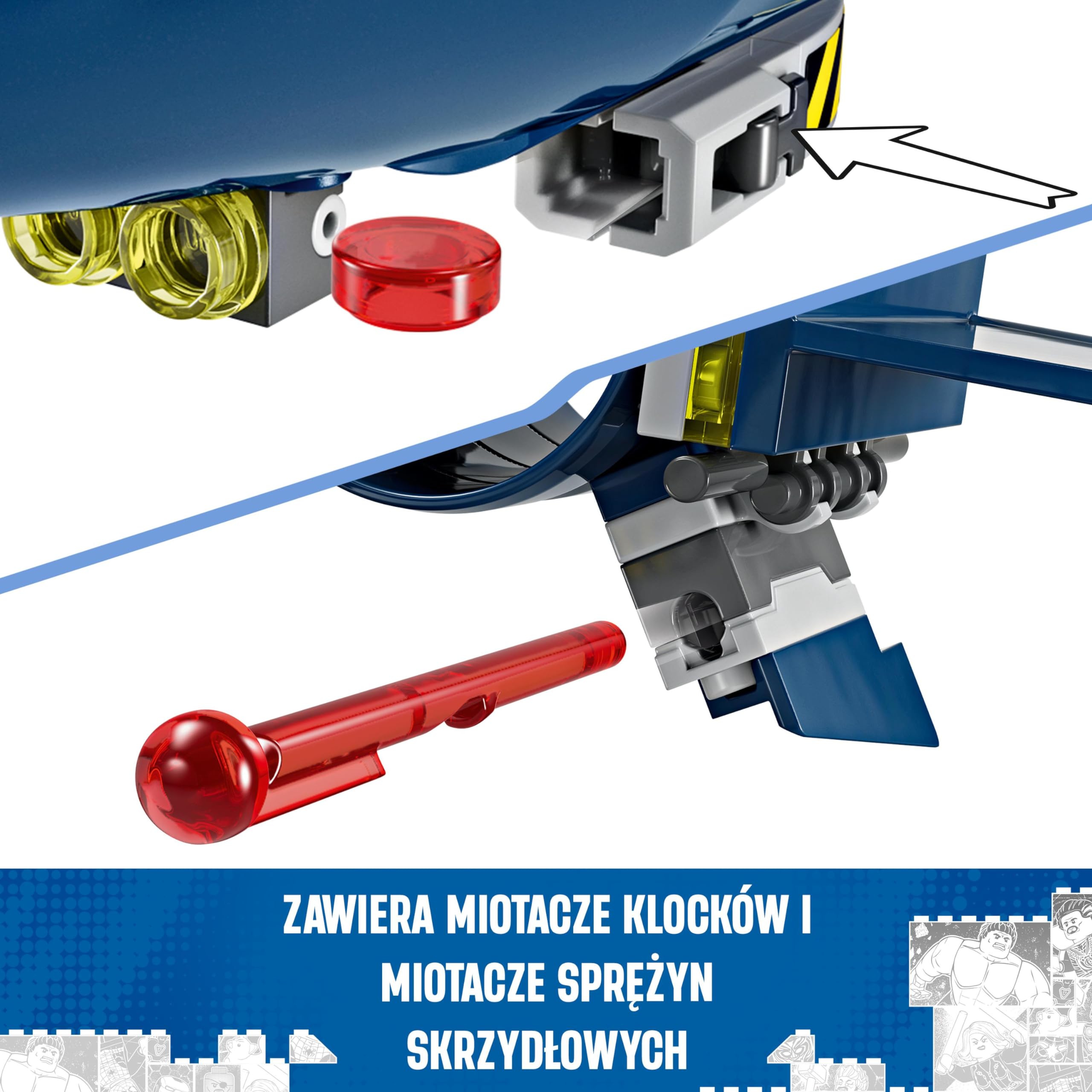 LEGO Marvel Odrzutowiec X-Menów, Model Samolotu do Zbudowania, Zabawka Konstrukcyjna z Minifigurkami Superbohaterów Wolverin, Cyklop, Rogue i Magneto, Prezent dla 8-latka, Chłopca i Dziewczynki, 76281