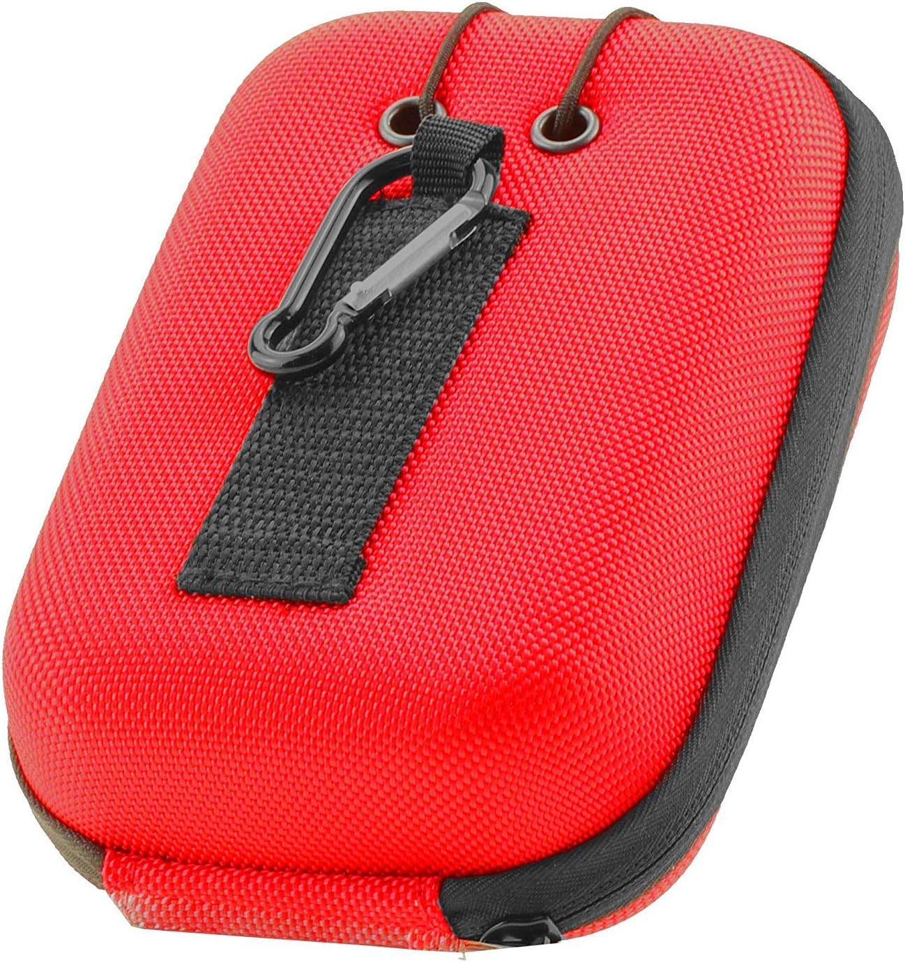 Navitech Red EVA Rangefinder Hard Case/Cover with Carabiner Clip Compatible with The Bushnell Tour V1, V2, V3, V4 Golf GPS Rangefinder with Caribina