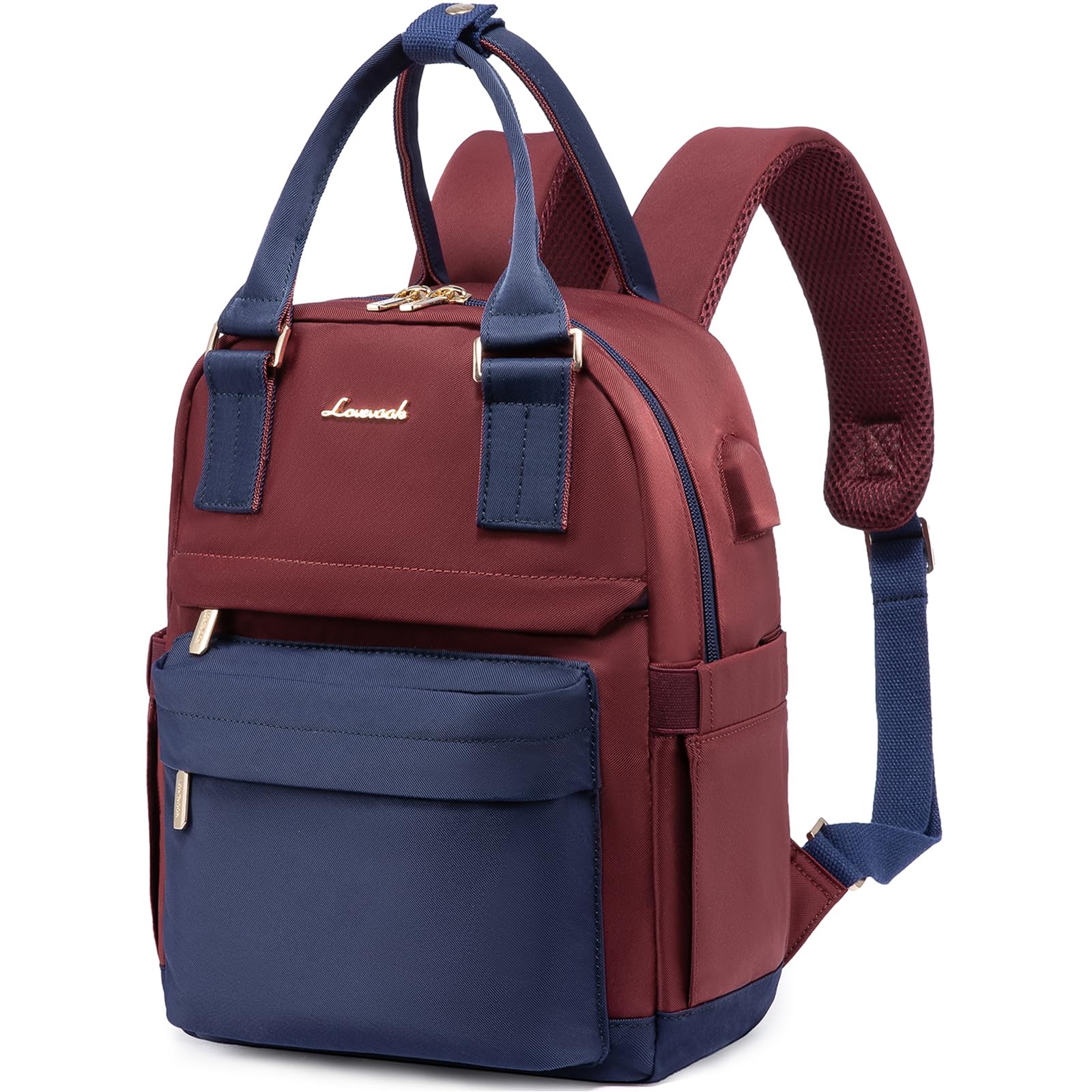 LOVEVOOK Rucksack Damen Klein, Wasserdicht Cityrucksack Handtasche 2 in 1 mit USB Ladeanschluss, Mini Tasche Daypack Backpack Women Elegant für Freizeit Schule Reisen Arbeit
