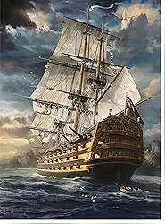 Quebra-Cabeça de Madeira 1000 Peças – Barco à Vela Excalibur por Sarel Theron | Pôster Tamanho Real + Cola e Separadores | Adulto e Infantil | Presente Criativo | Alívio do Estresse | 75x50cm Montado