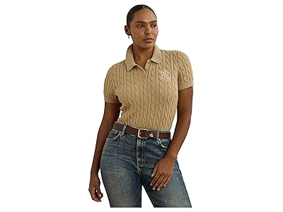 Lauren Ralph Lauren Plus Size Cable-Knit Cotton Polo Sweater Women