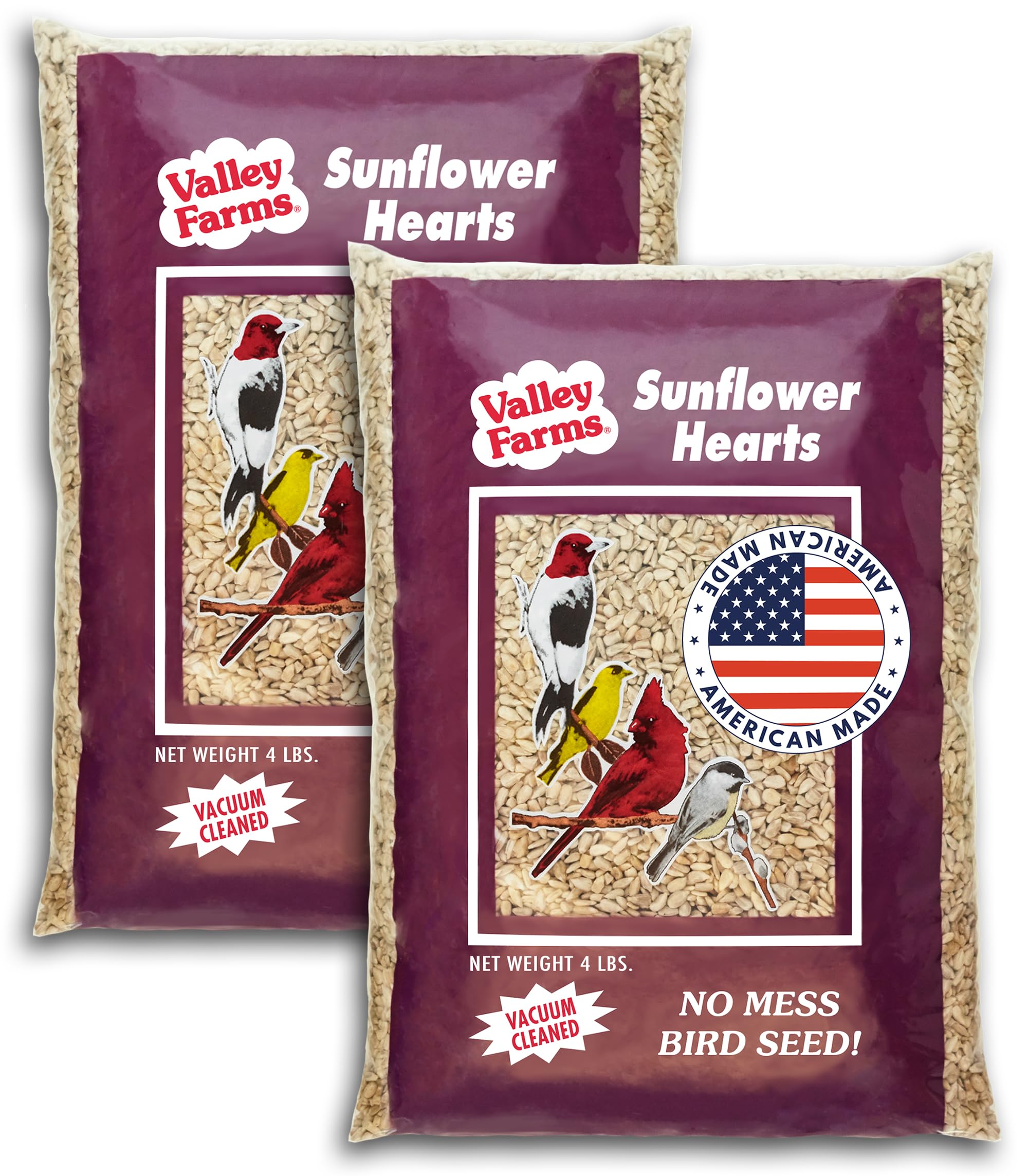 Valley Farms Whole Sunflower Hearts 4 LB 2-Pack