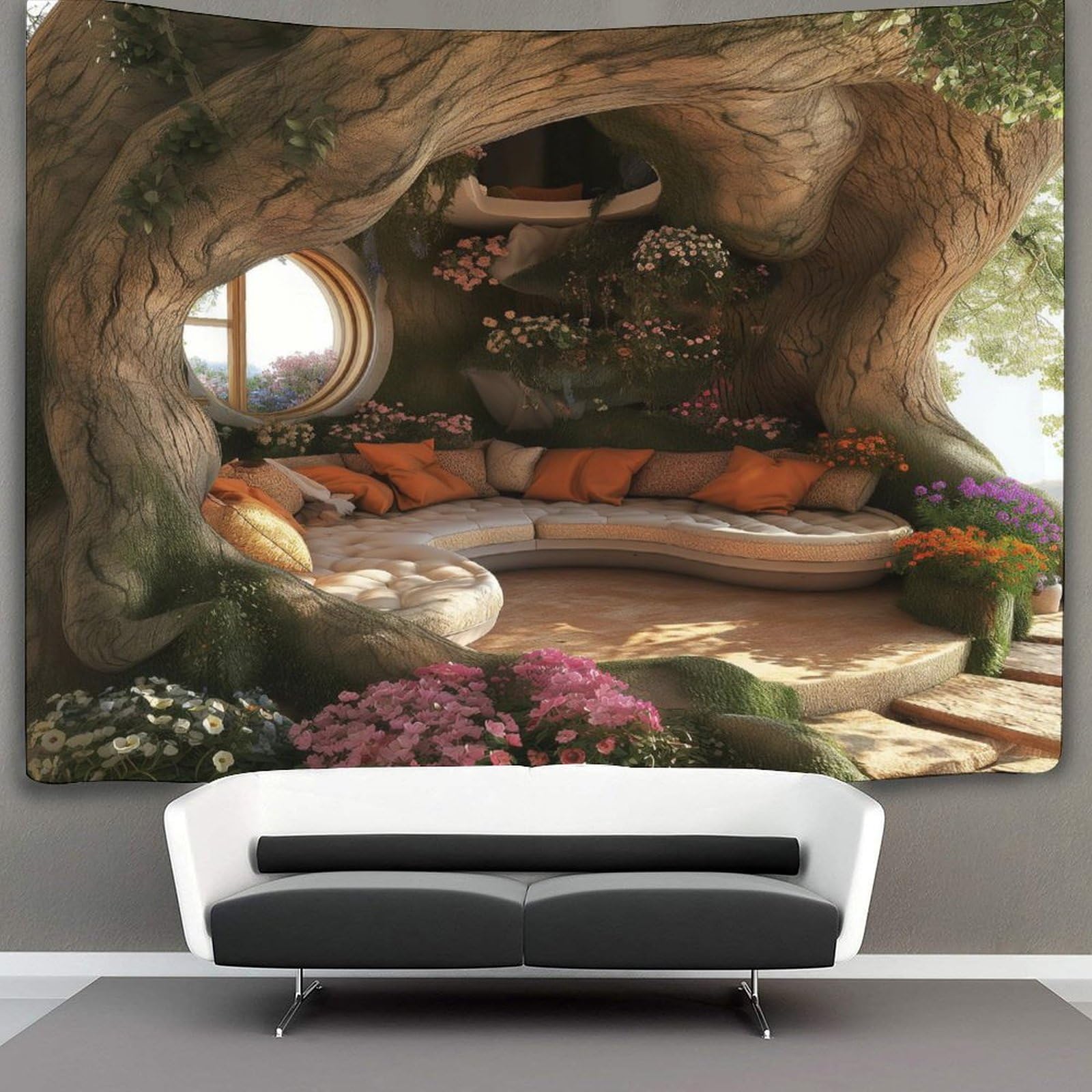 kaiyun Jungle Cabins Tapestry Bio Buildings Wall Hanging Bedroom Home Decor 70cmx100cm