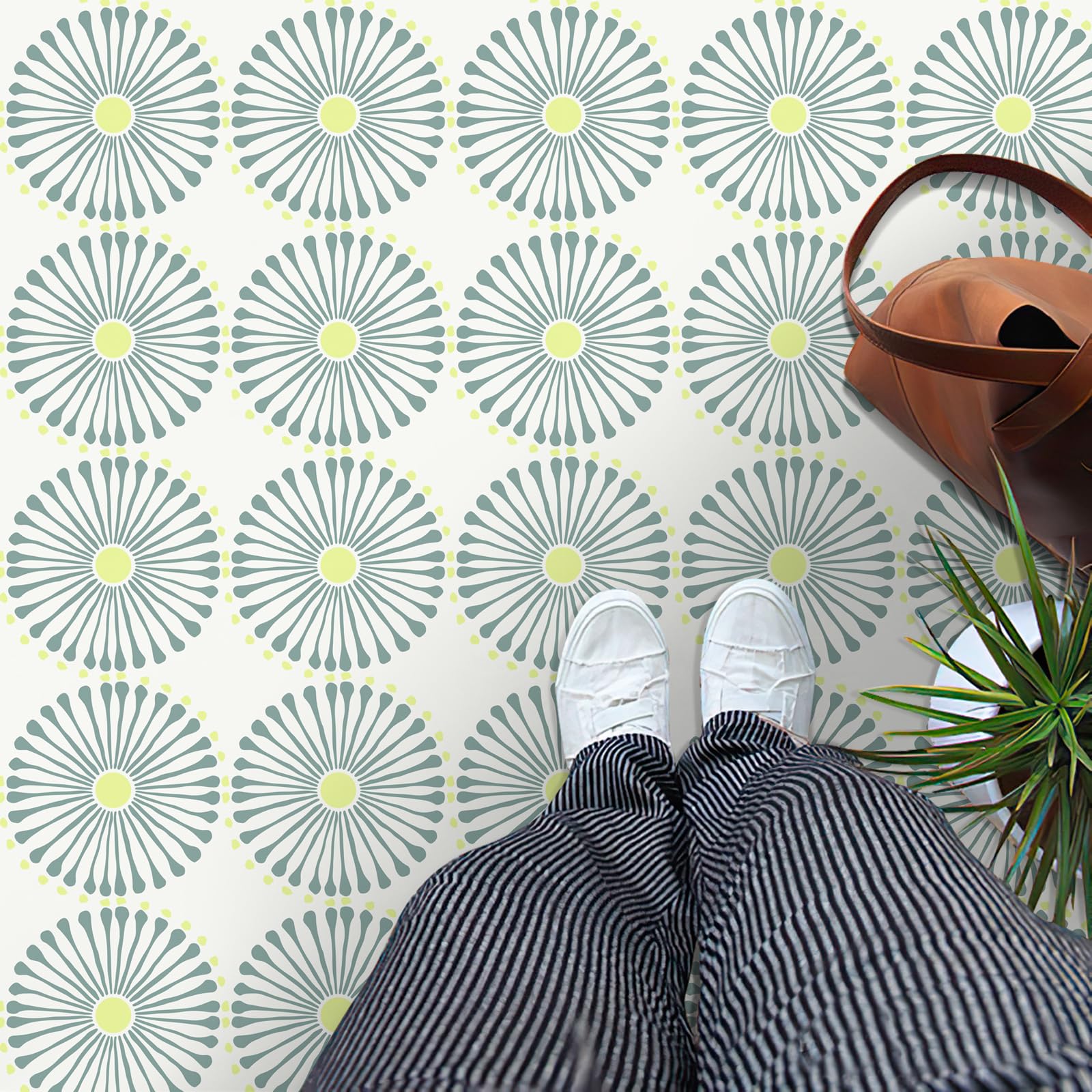 MORCART 20Pcs Peel and Stick Floor Tile, Vinyl Flooring, 7.87" x 7.87" Waterproof DIY Flooring for Bathroom, Kitchen, Fireplace, Pet House, Stairs,