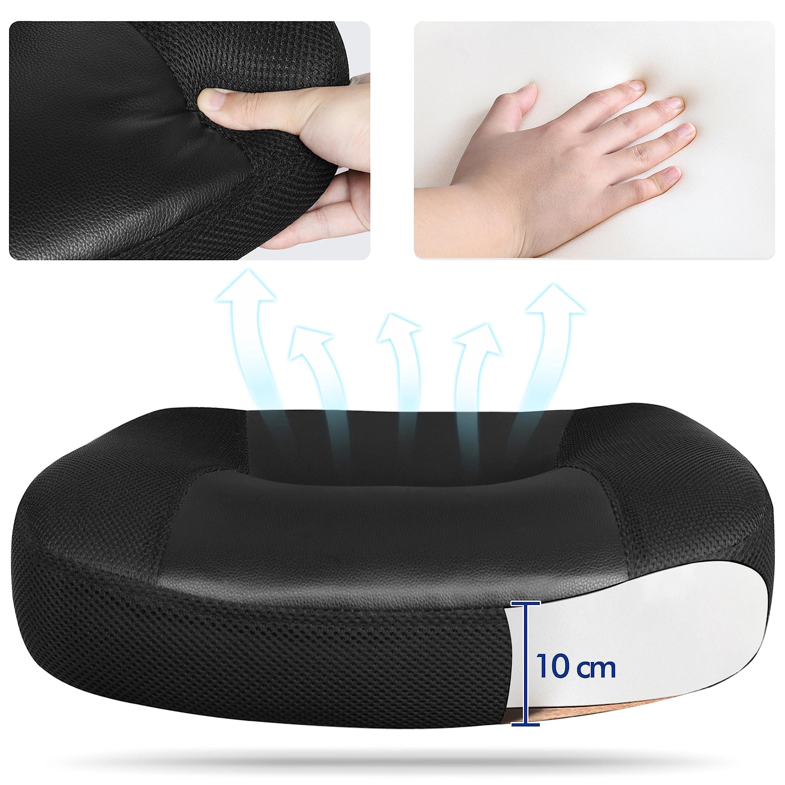 Yaheetech Sedia Ufficio Scrivania Ergonomica Schienale Alto Reclinabile Portata 135 kg Girevole a Rotelle Altezza Regolabile Imbottita Traspirante e Ecopelle con Braccioli e Poggiatesta Nera | Nera, Rete Traspirante, Altezza Regolabile, Rotelle 360°, Incl