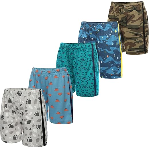 Kids Boys Cotton Shorts Pack of 5 Multicolor