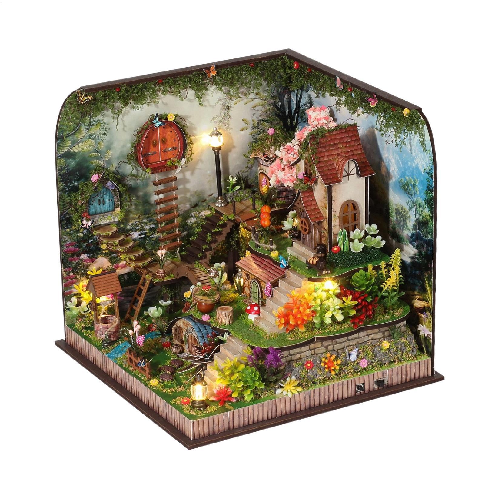 Generico Kit Casa in Miniatura Kit Creativo per Angolo Lettura Fai da Te, | Casa in Miniatura Fatta a Mano per Adulti, Adolescenti, Biblioteca, Camera da , Esposizione su Mensola, Vac