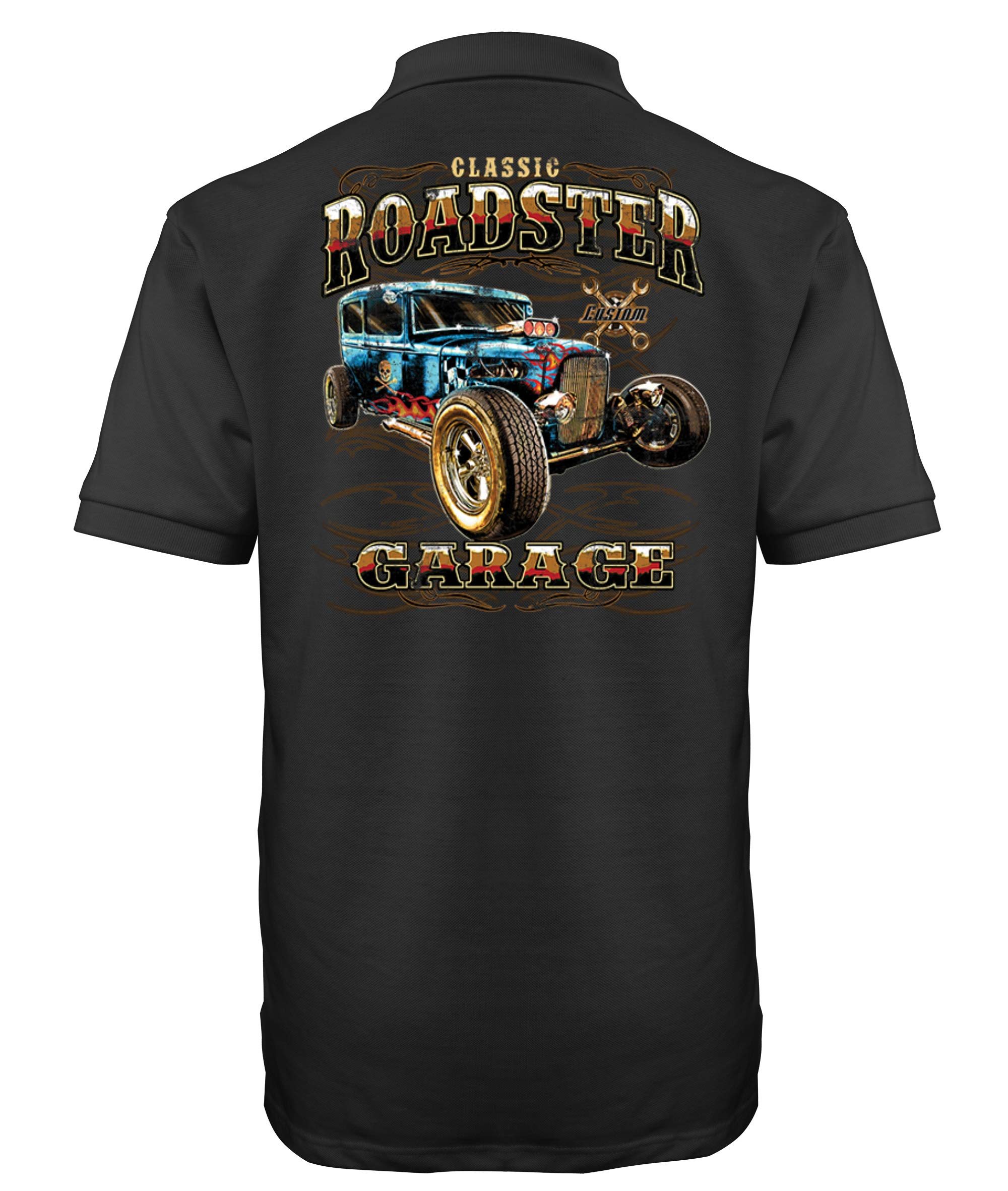 Mens Polo Shirt Hotrod Roadster Garage Old Skool Sedan Rockabilly A22495