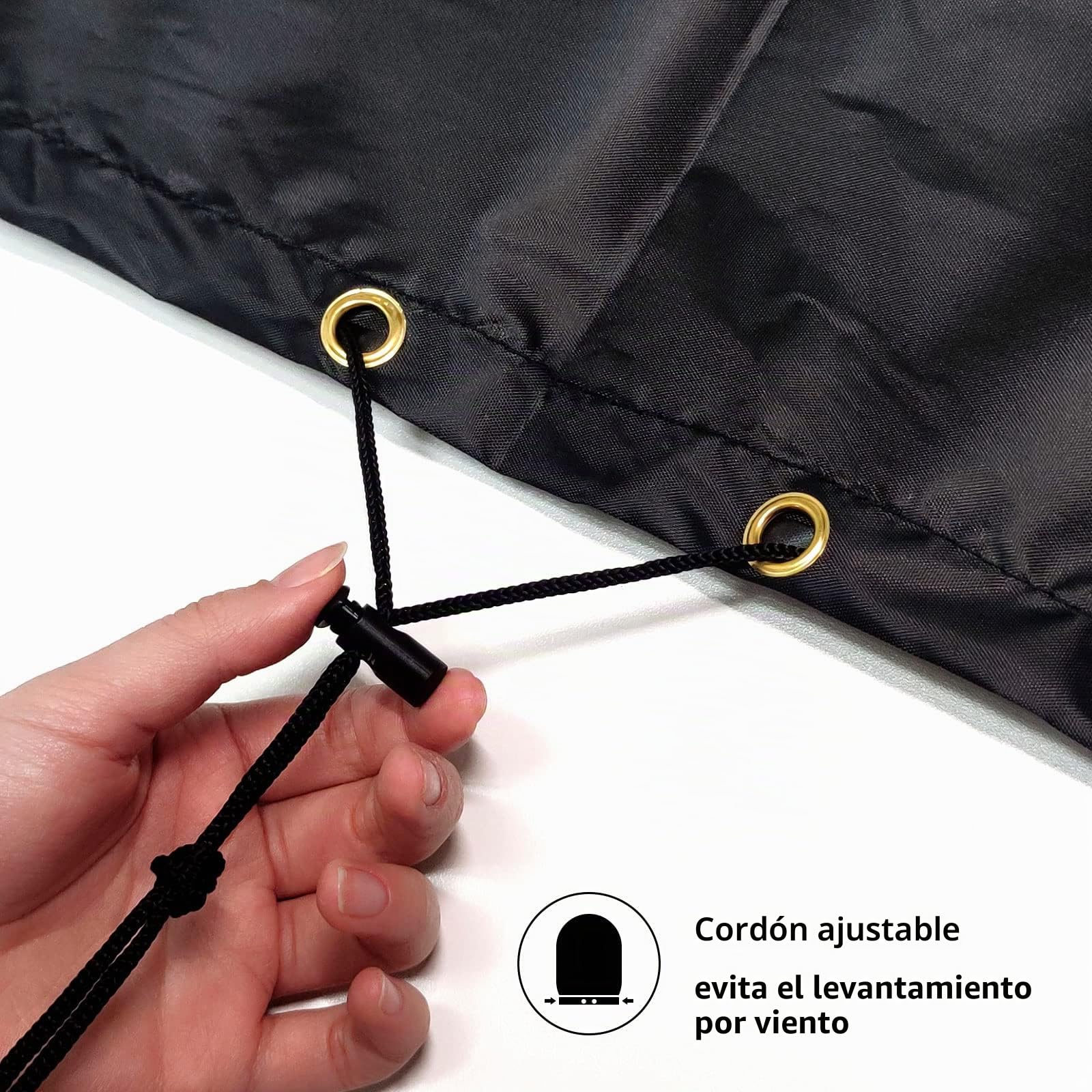Funda para silla apilable de jardín, impermeable, anti-UV, tela Oxford 420D, reclinable, para exteriores, 68 x 96 x 110/150 cm (negro)