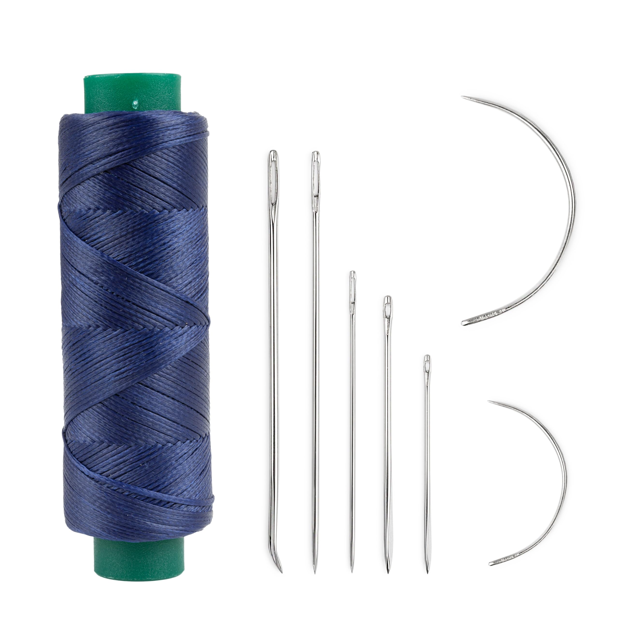 Shelver Waxed Thread with 7 piece Repair Needle Set, Strong Thread for Leather, Upholstery, Shoe, Bag, Sewing of Heavy Fabrics