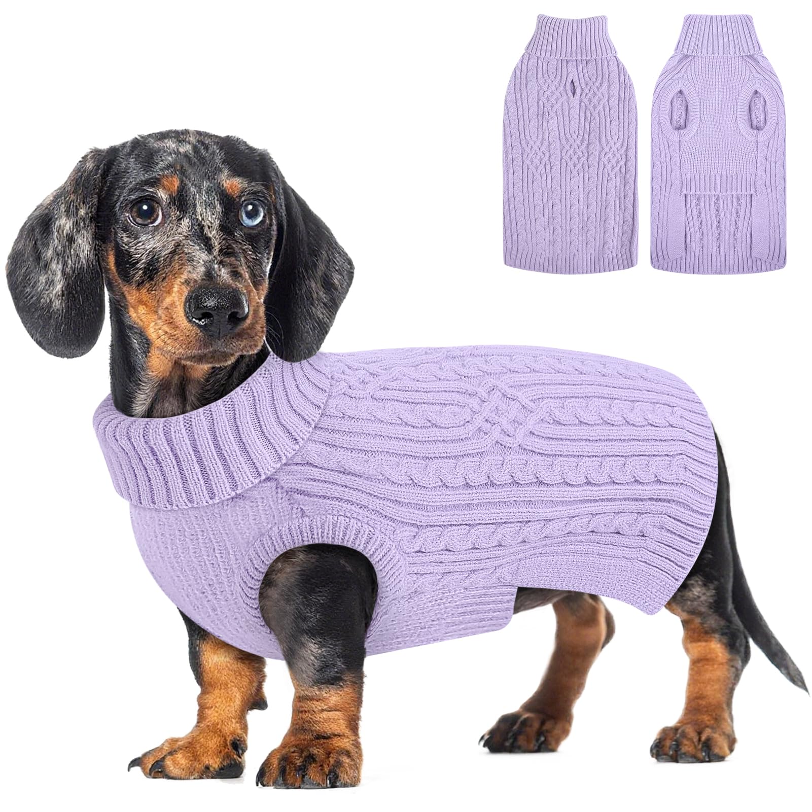 AOFITEE Dog Sweater, Small Turtleneck Christmas Dog Sweater