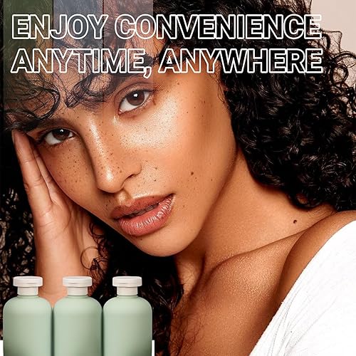 Miniatura 3 de ASEVAT Botellas vacías de plástico verde recargables para loción, champú en crema, botella de viaje a prueba de fugas (verde, 8.8 oz-4 unidades)