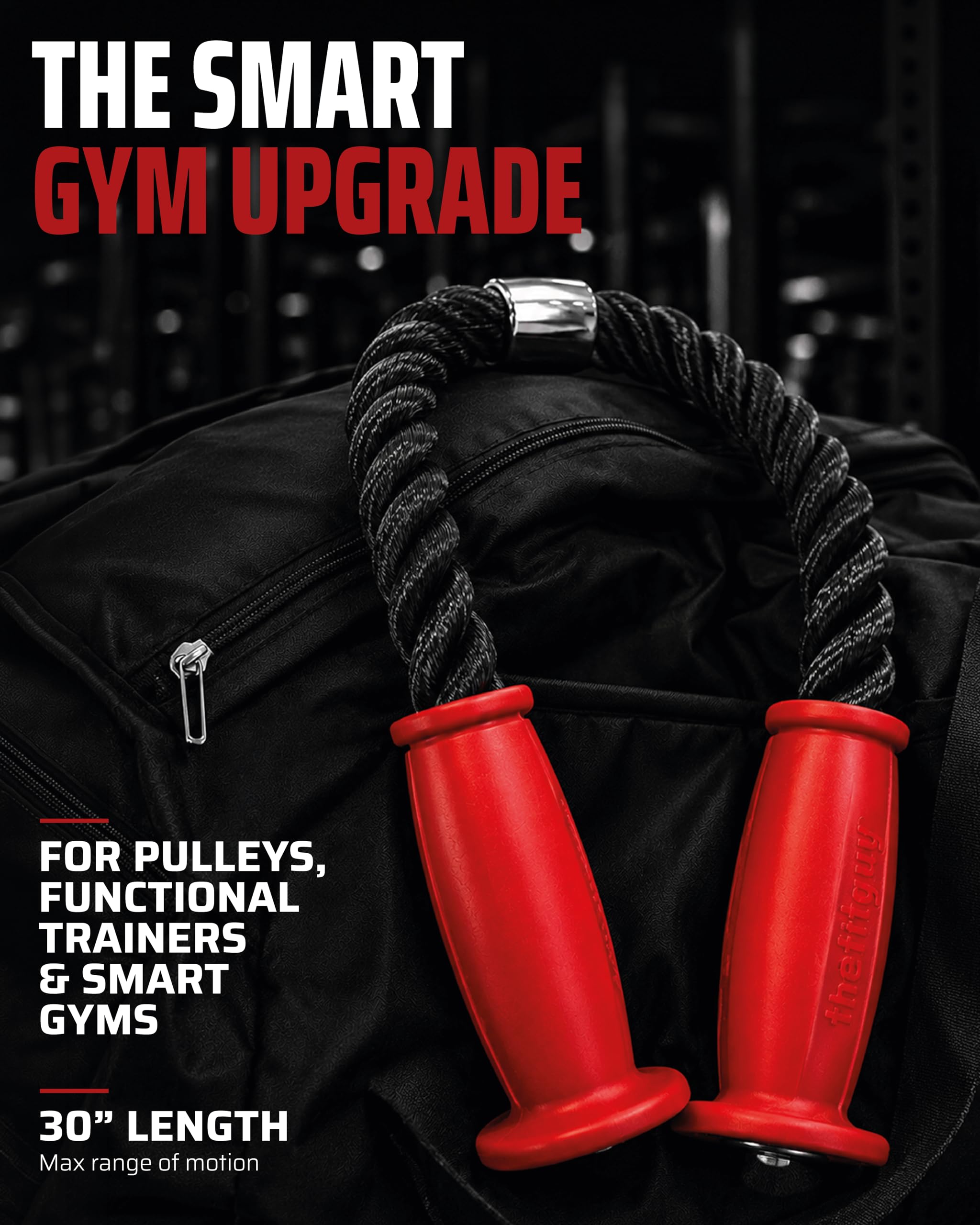 THEFITGUY Grip Fit Tricep Linka ściągana - 76 cm ergonomiczne antypoślizgowe uchwyty mocowanie kabla z metalowym karabińczykiem