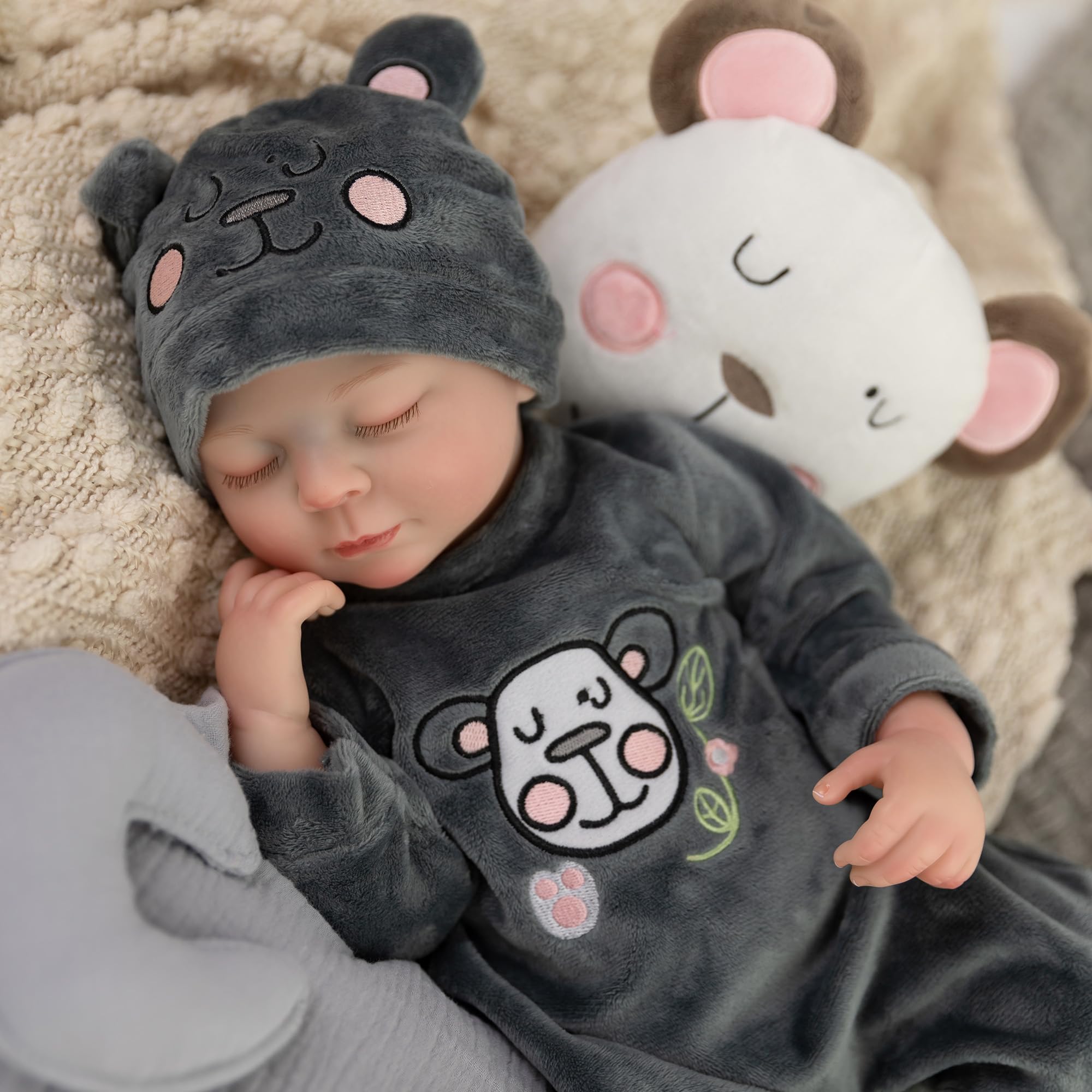 JUYOUYI Reborn Baby Dolls Allen-x -18 Inch Realistic Baby Doll girl Vinyl Full Body in Gift Box