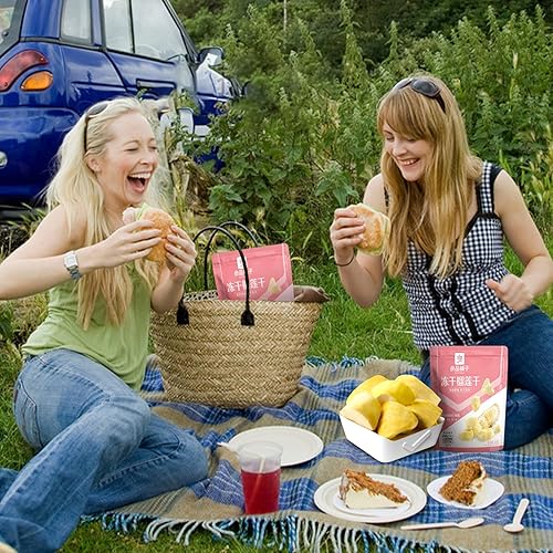 Miniatura 8 de BESTORE Durian liofilizado Premium Thai Golden Pillow Crisp Sin Añadir Azúcar Casual Snack Fruta Seca 3Pack 1.27 oz