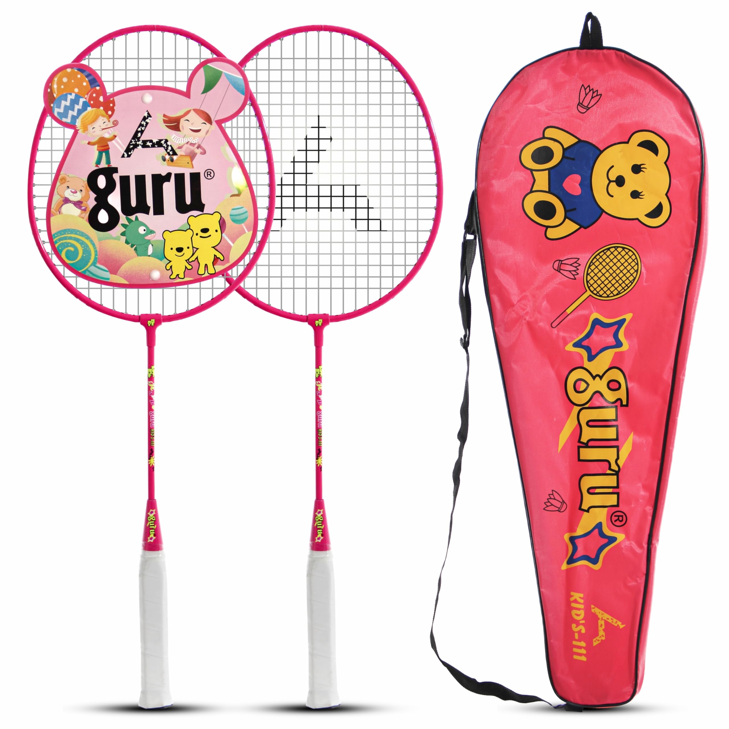 GURU Kids-111 Badminton Rackets Set of 2 with Cover-image-24