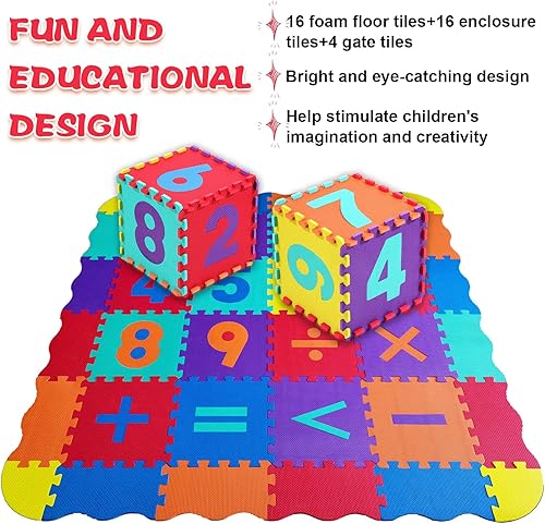 Miniatura 3 de Tapete de rompecabezas para bebé, tapete de juego de espuma para bebé, azulejos de espuma con números entrelazados de espuma para rompecabezas de
