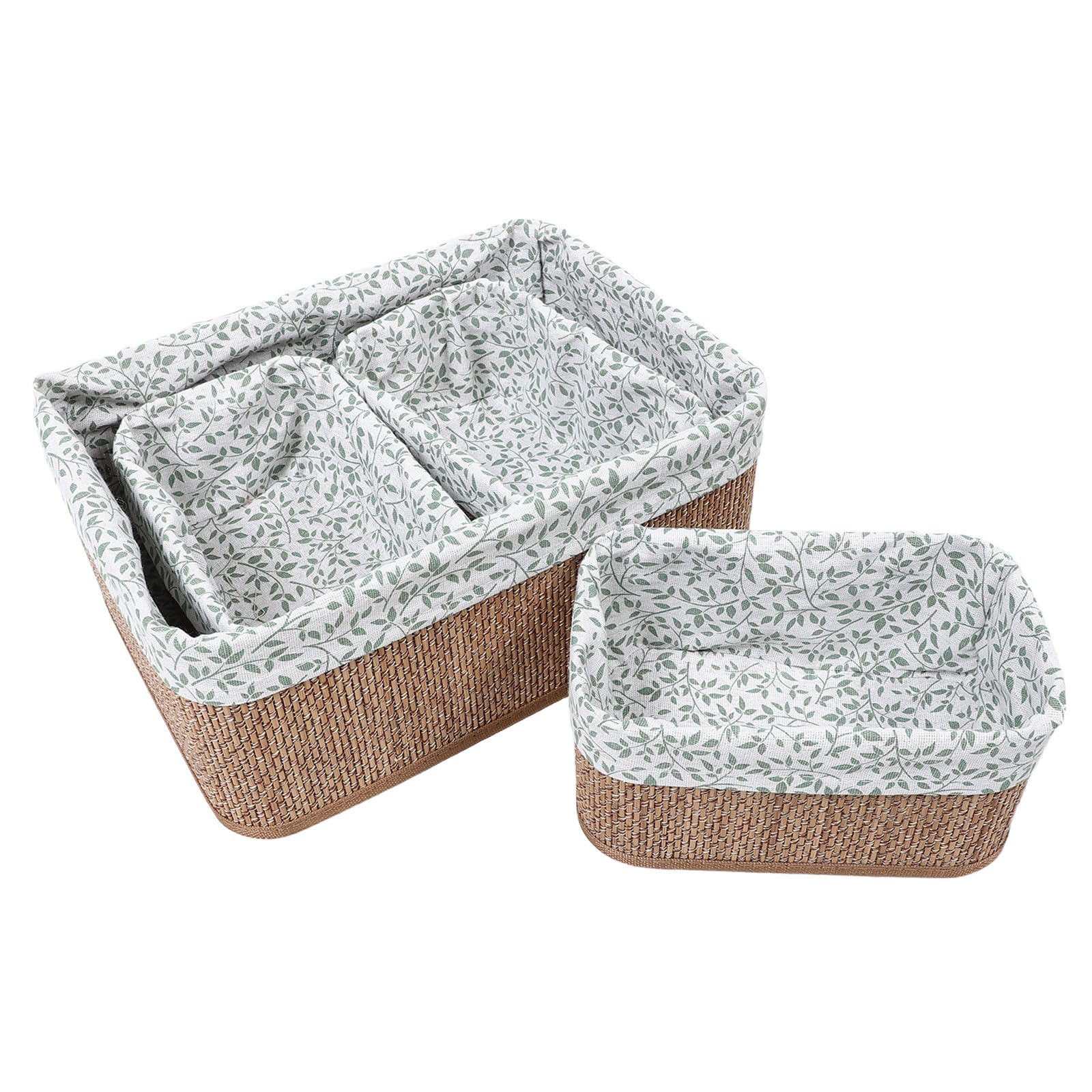 4 Sztuki Woven Storage Baskets Safe Soft Nursery Baskets for Toys Clothes Towels Decorative Cube Organizer Bins for Playroom Closet