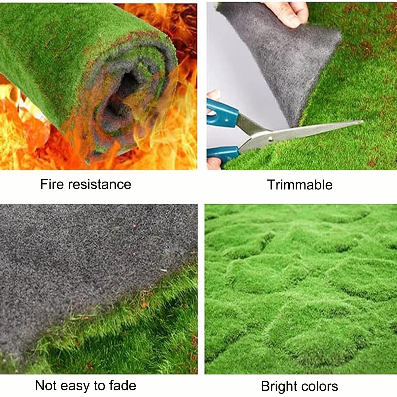 Tappeto in erba artificiale realistica, tappeto erboso sintetico per uso esterno, pannelli di muschio stabilizzato, per decorazione da parete del soggiorno e del giardino (G)