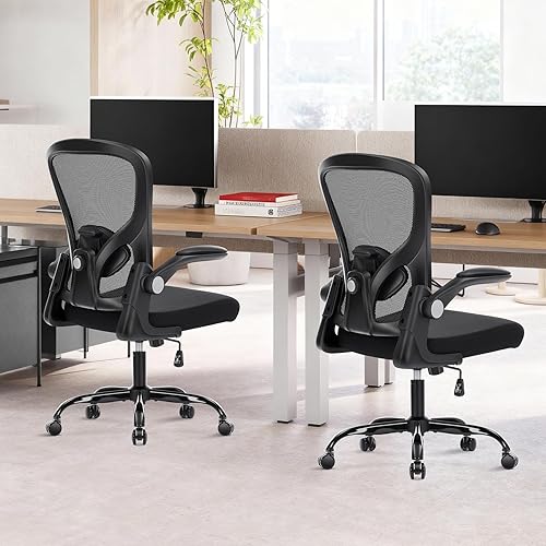 Miniatura 7 de Silla de oficina ergonómica, silla de escritorio para computadora con soporte lumbar ajustable, silla de oficina de malla transpirable con
