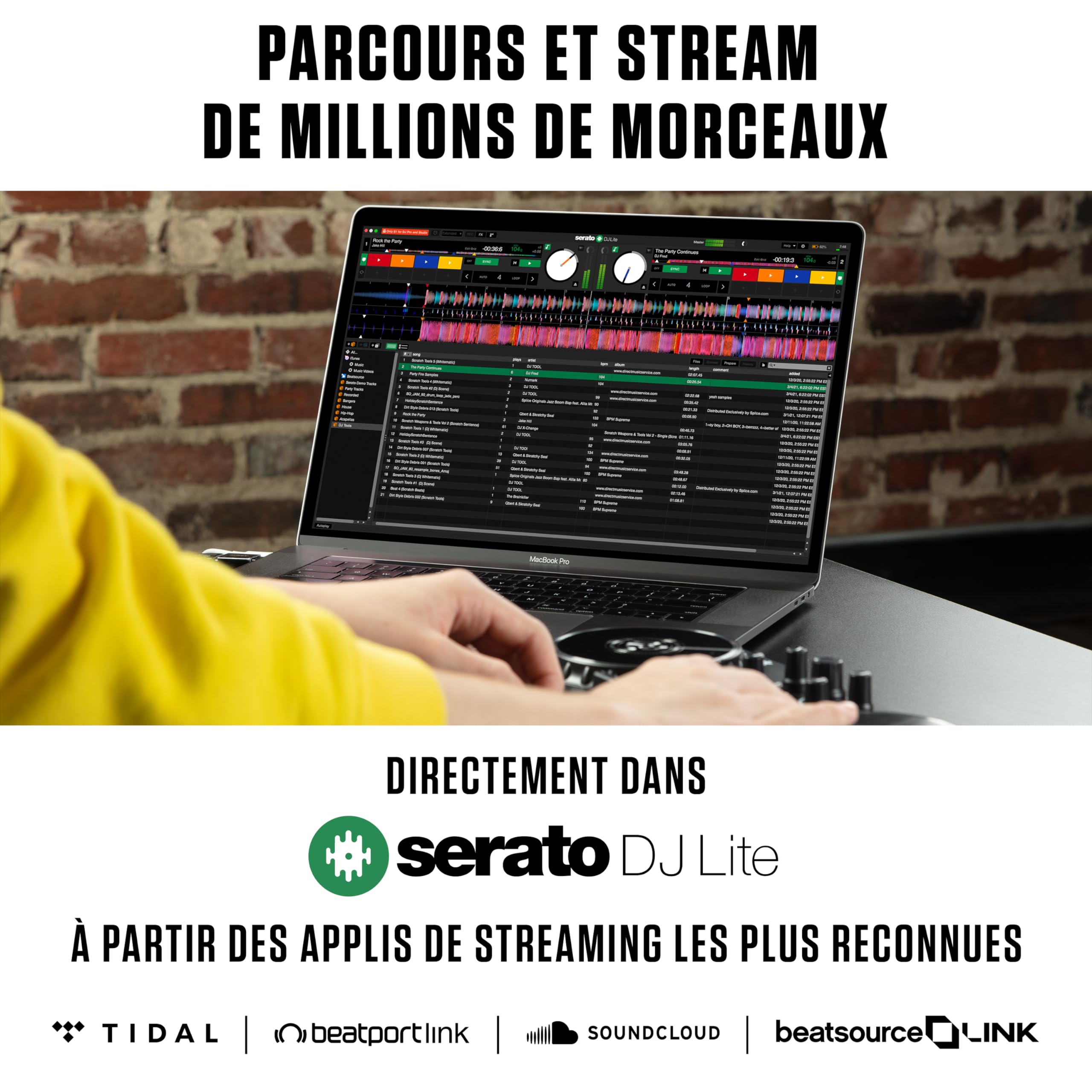 Numark Party Mix II & HF 125 - Contrôleur DJ pour débutants avec lumières LED, carte son et table de mixage DJ pour Serato DJ Lite avec Casque DJ Ultra-Portable