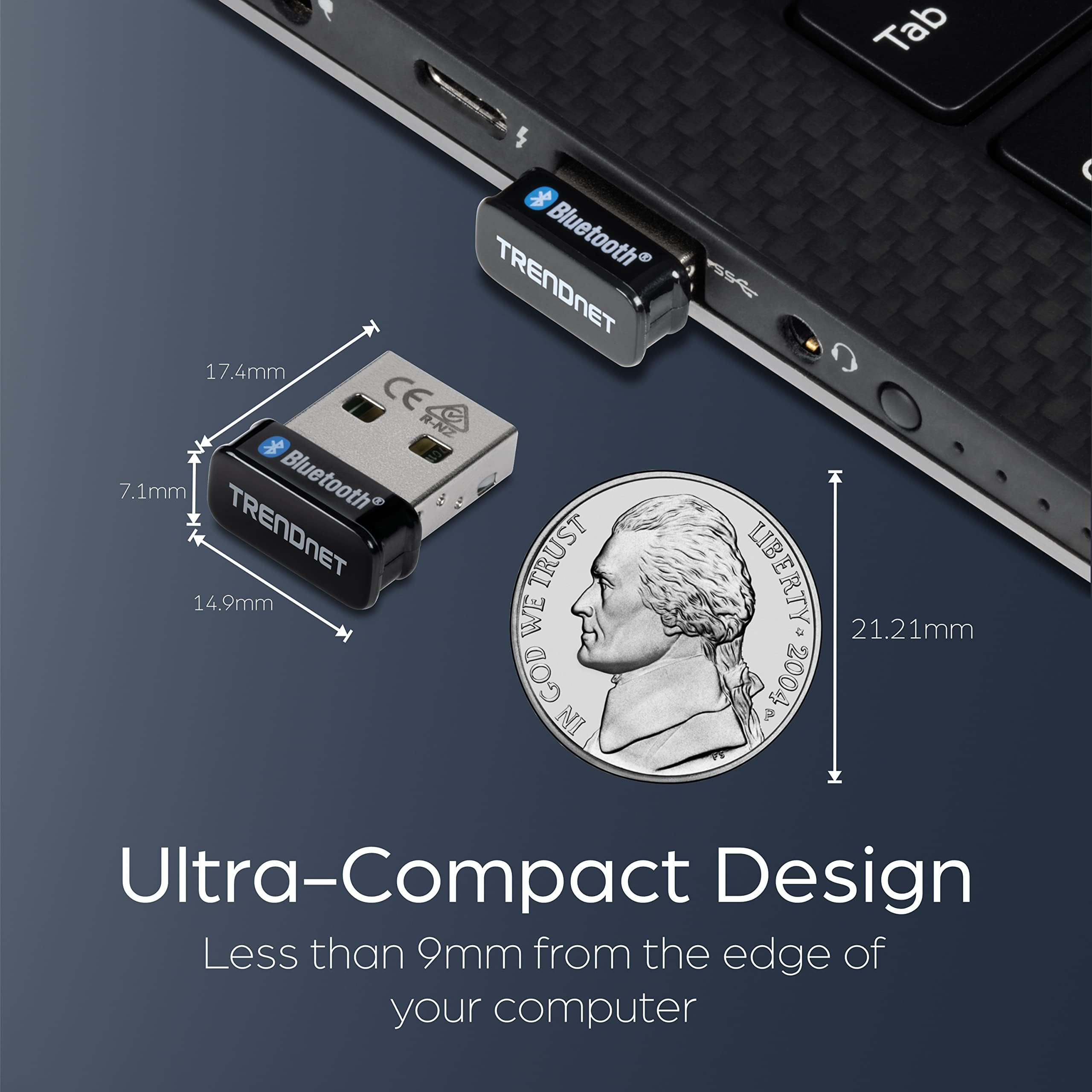 TRENDnet Adapter micro Bluetooth 5.0, obsługuje podstawową szybkość (BR), Bluetooth Low Energy(BLE), zwiększona szybkość transmisji danych (EDR), zasięg 100 m, obsługuje system operacyjny Windows,