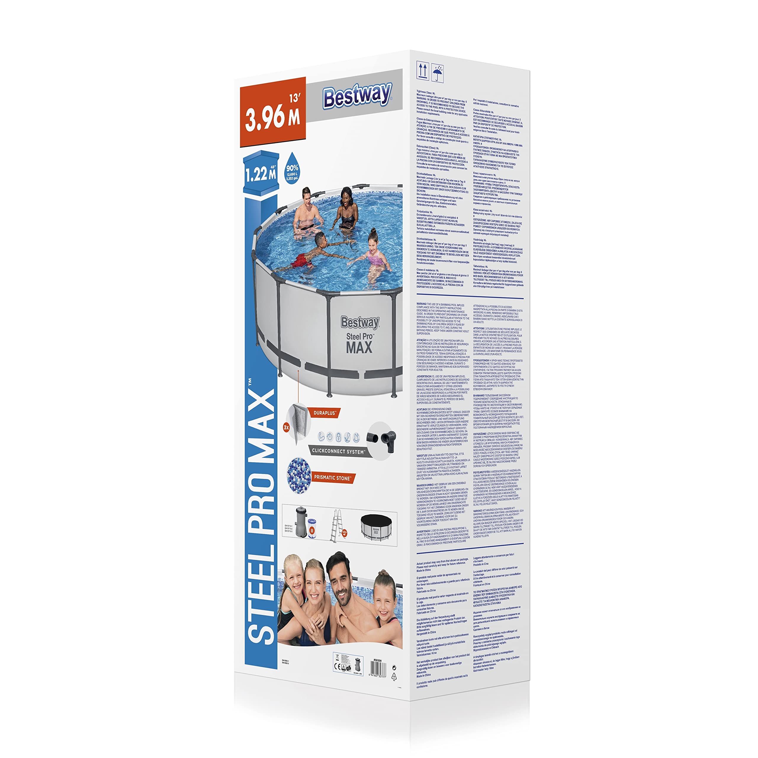 Bestway Steel Pro Max Pool-Set, rund, 3,96 x 1,22 m