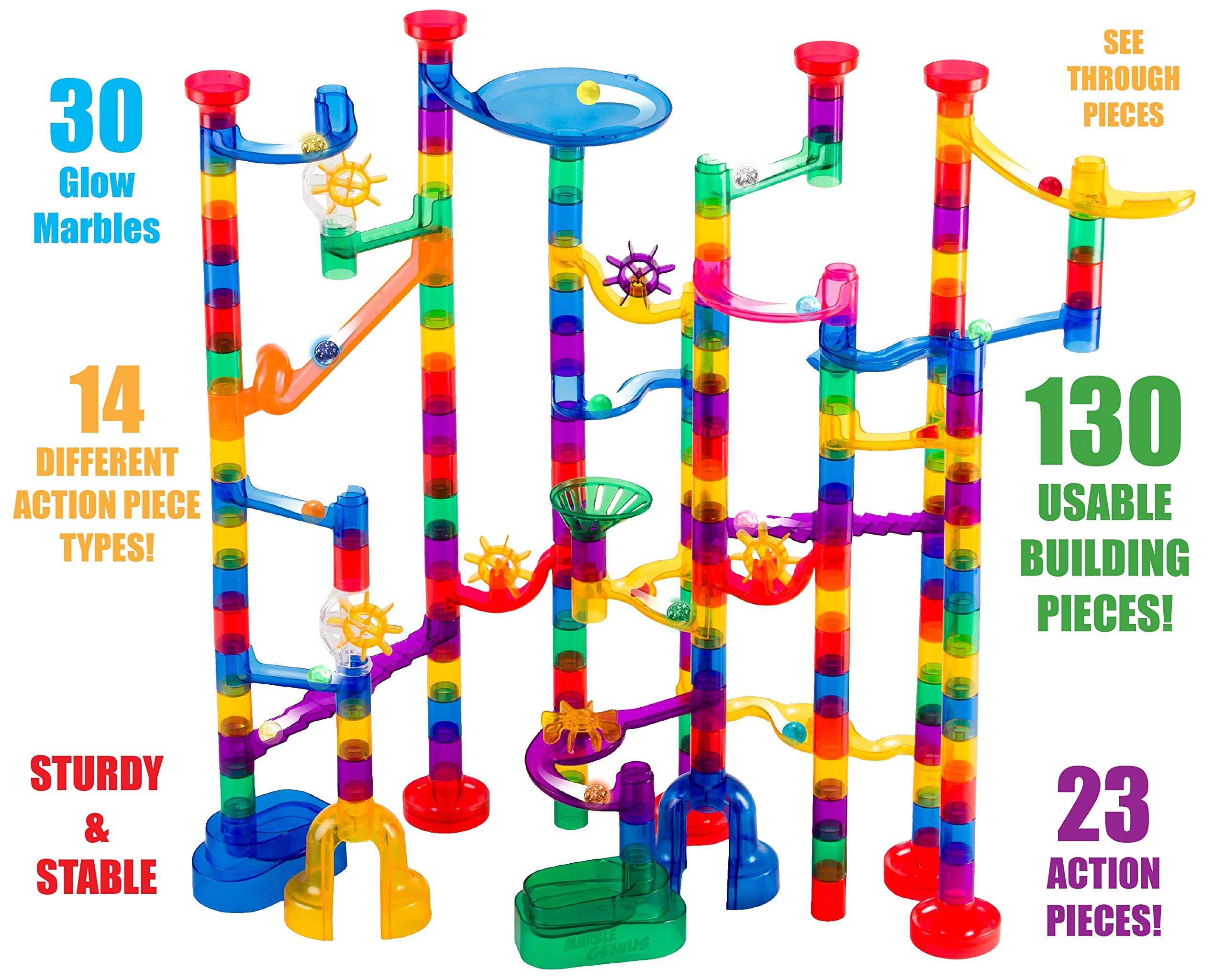 Buy Marble Genius Glow Marble Run Super Set 200 Complete Pieces