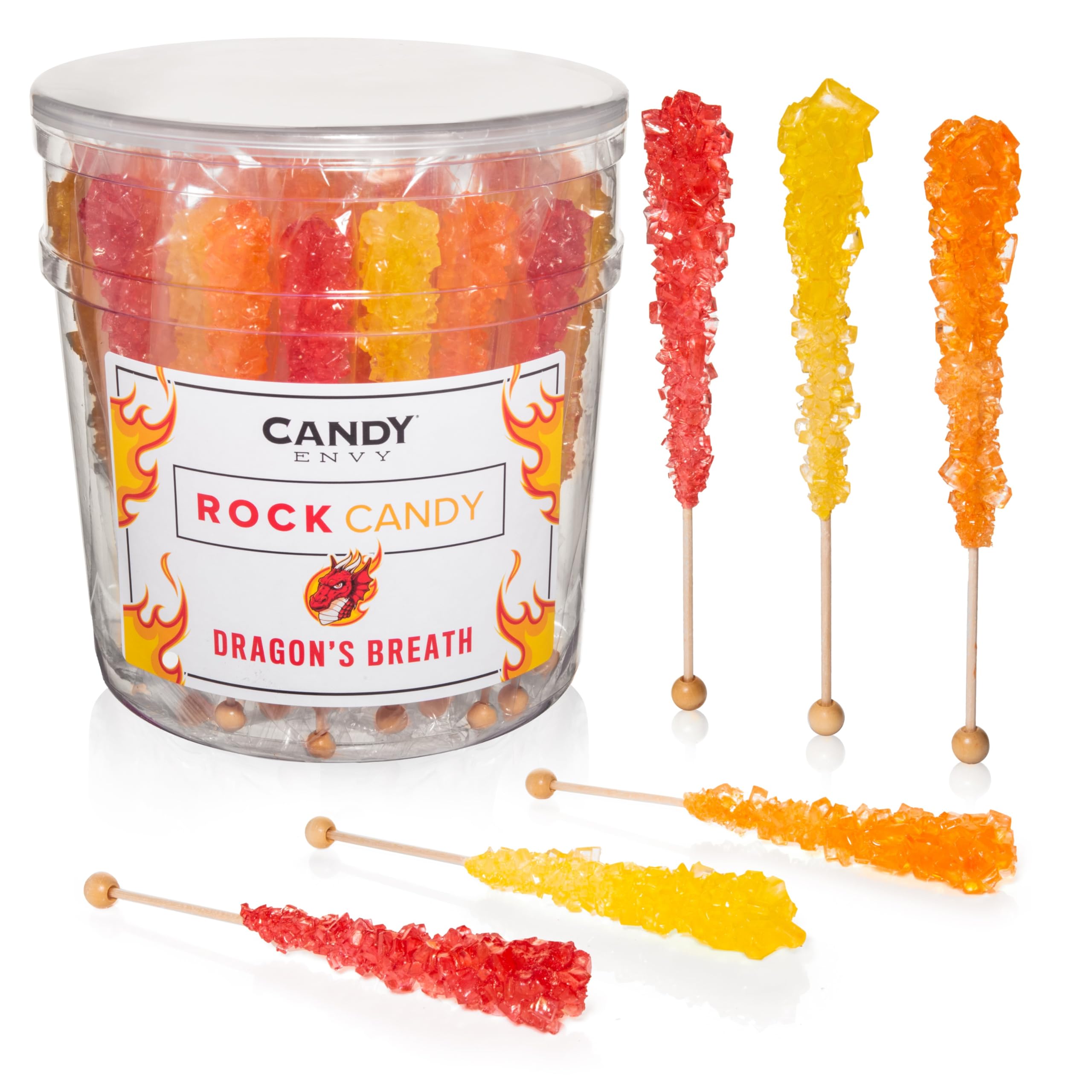 Amazon.com : Candy Envy - Dragon's Breath Rock Candy Sugar Sticks - 36 ...