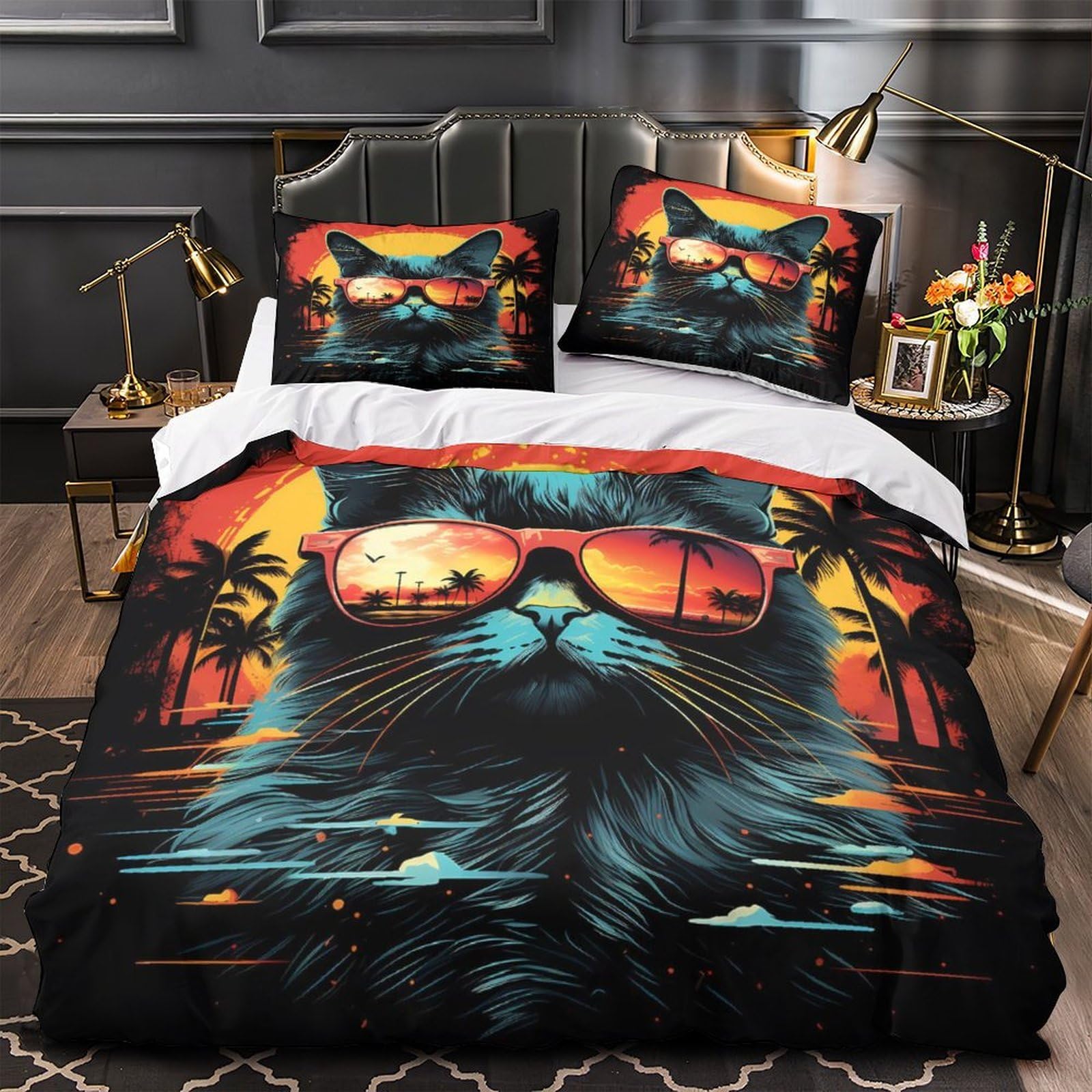 Housse de couette microfibre résistante motif cochon 3D respirante