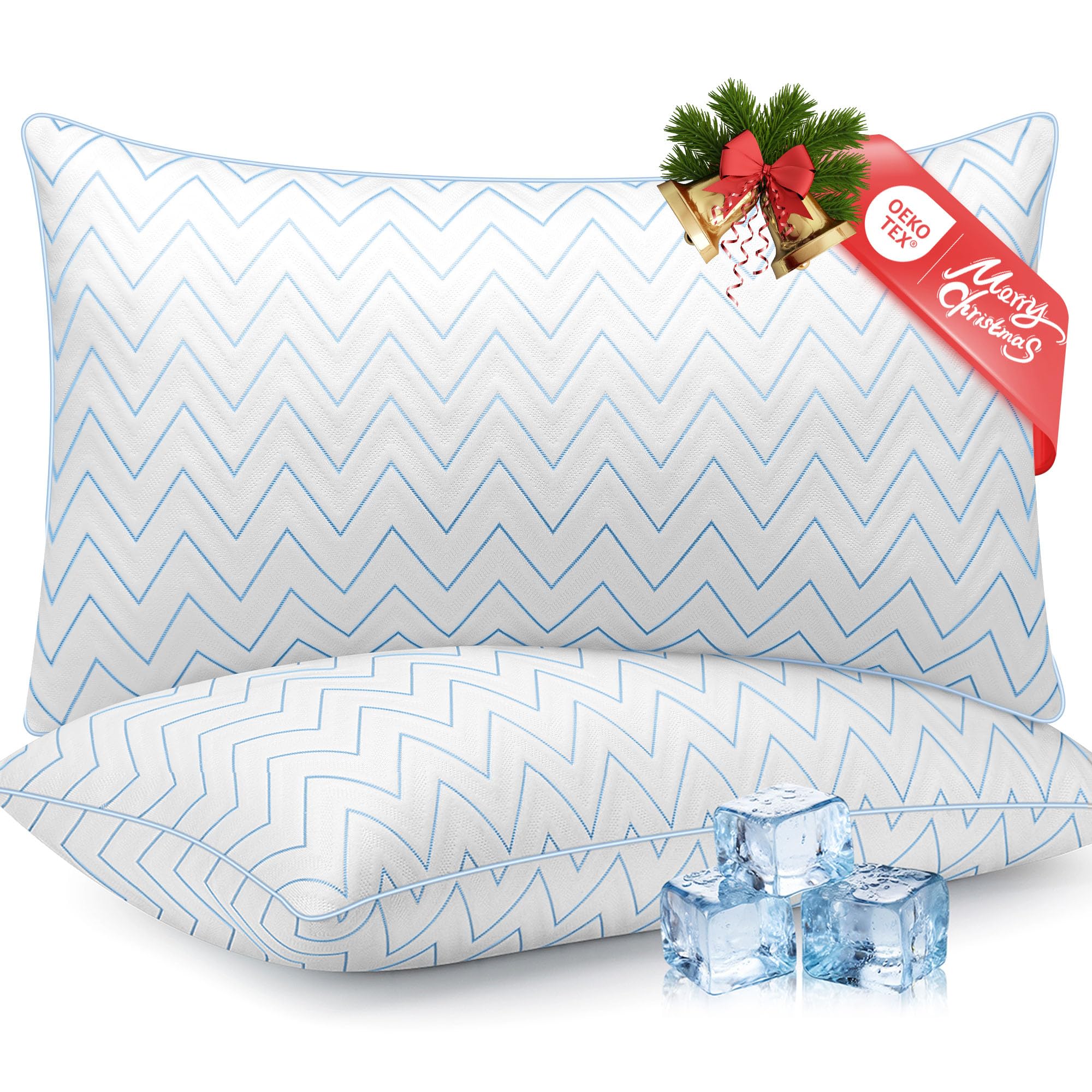 DIORIS Pillows Queen Size Set of 2 - Luxury Hotel Collection Cooling Bed Pillows for Sleeping Medium Firm