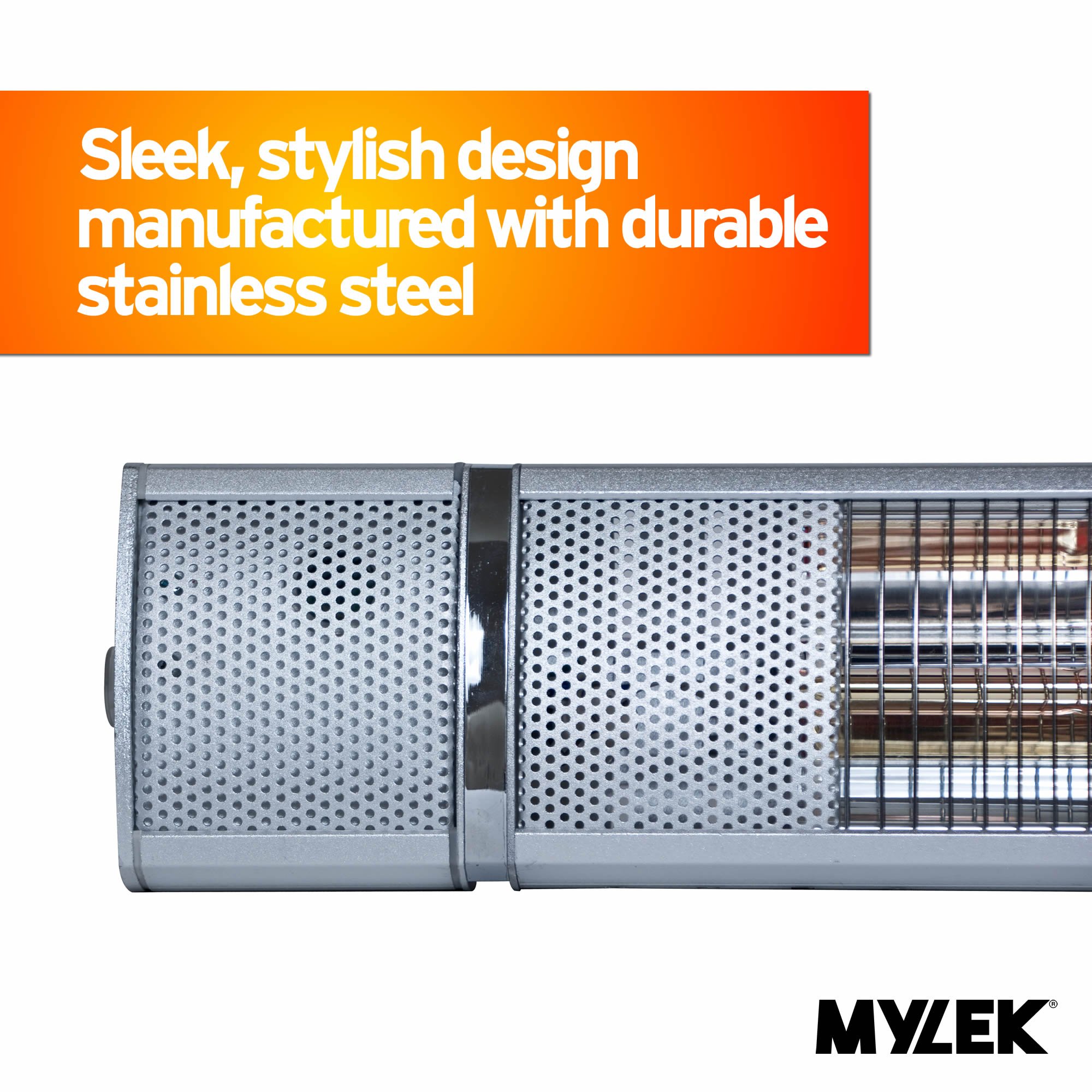 MYLEK Patio Heater 3000W - Electric Wall Mounted Outdoor Unit - Remote  Control - IP65 Waterproof - Outside Aluminium Rustproof - Fast Heat-up  Golden Tube, Gardens, Cafes, Restaurants 3KW : Amazon.co.uk: Garden