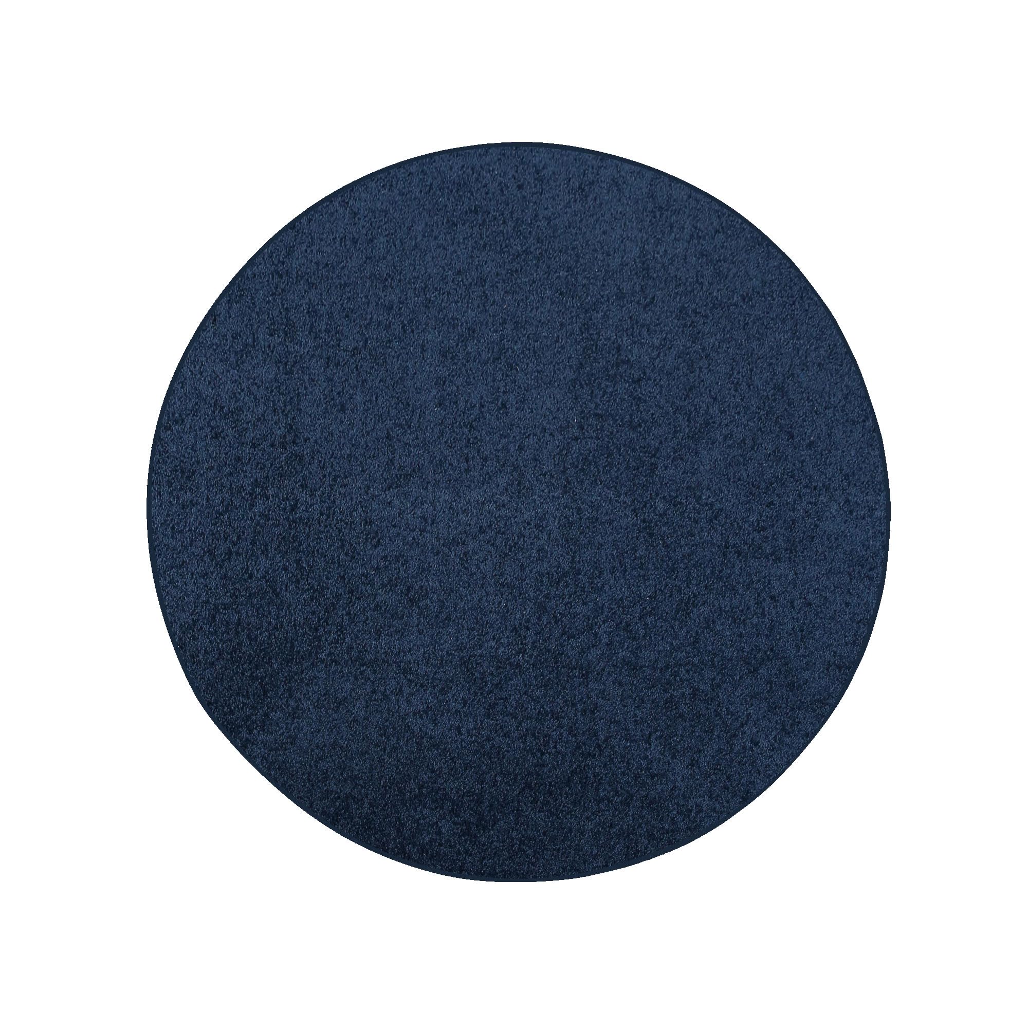 Ambiant Pet Friendly Solid Color Area Rugs Navy - 2' Round, Indoor, Stain & Fade Resistant, Perfect for Living Room, Bedroom, Dining Room, Entryway,