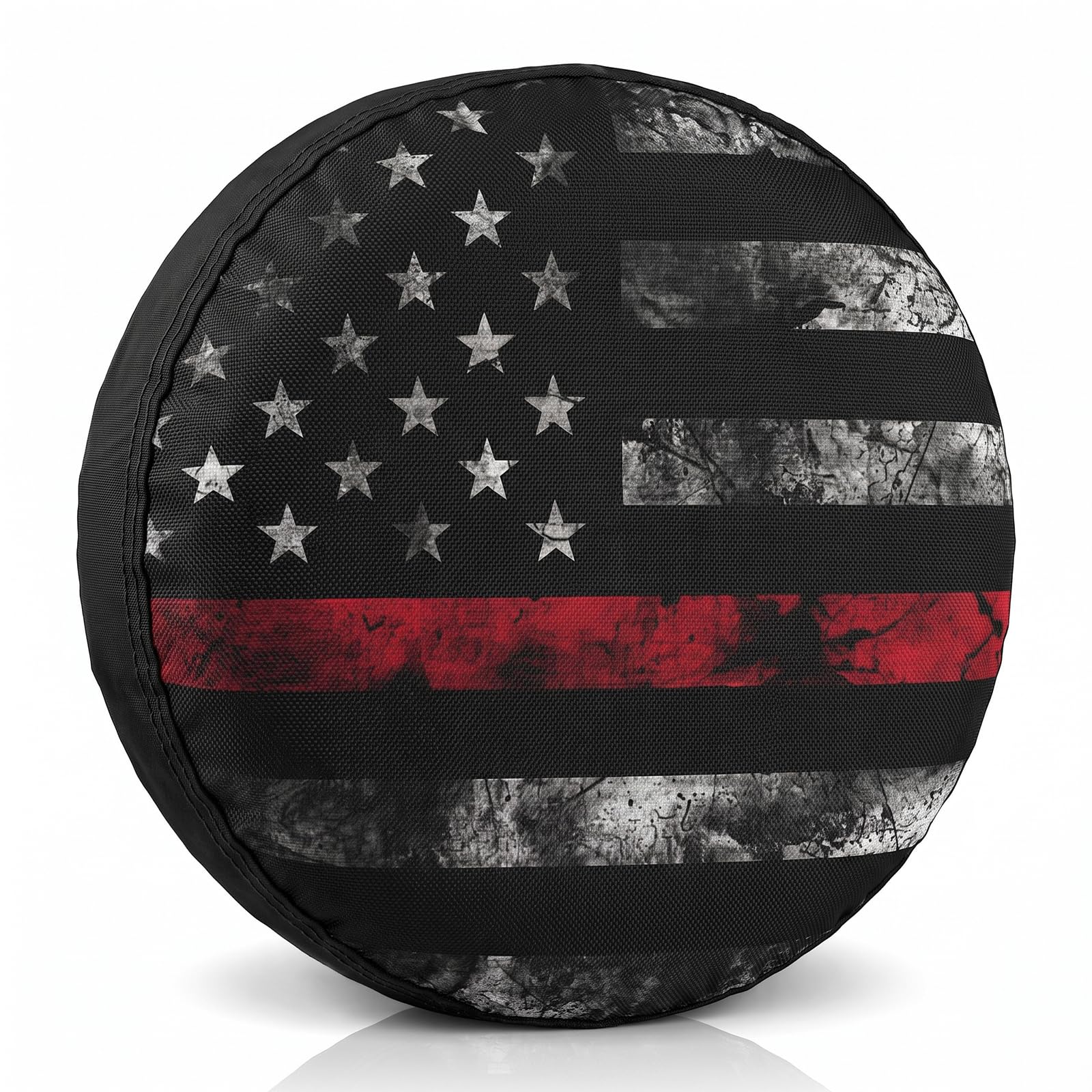 Adventure RV Spare Tire Cover Suitable for RV Truck SUV Trailers Camper Off-Road Vehicle Adjustable Elastic Tire Cover 15 Inches (Retro Flag, 15in Suita)