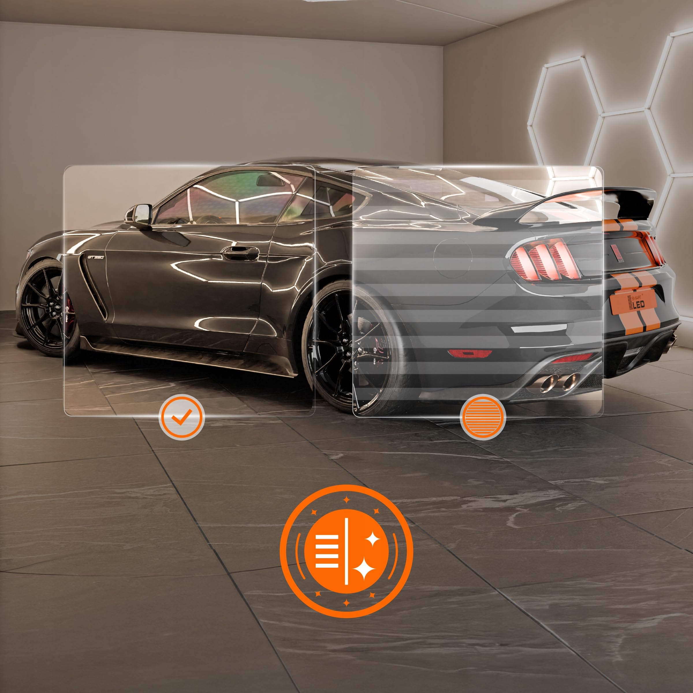 Garagenlampe LED 5-Hex 384W 4000K Verformbare LED Werkstatt Deckenleuchte DlY Sechseck Garage Licht für Garage, Werkstatt, Lager, keller, Fitnessstudio, Hexagon (484x243)