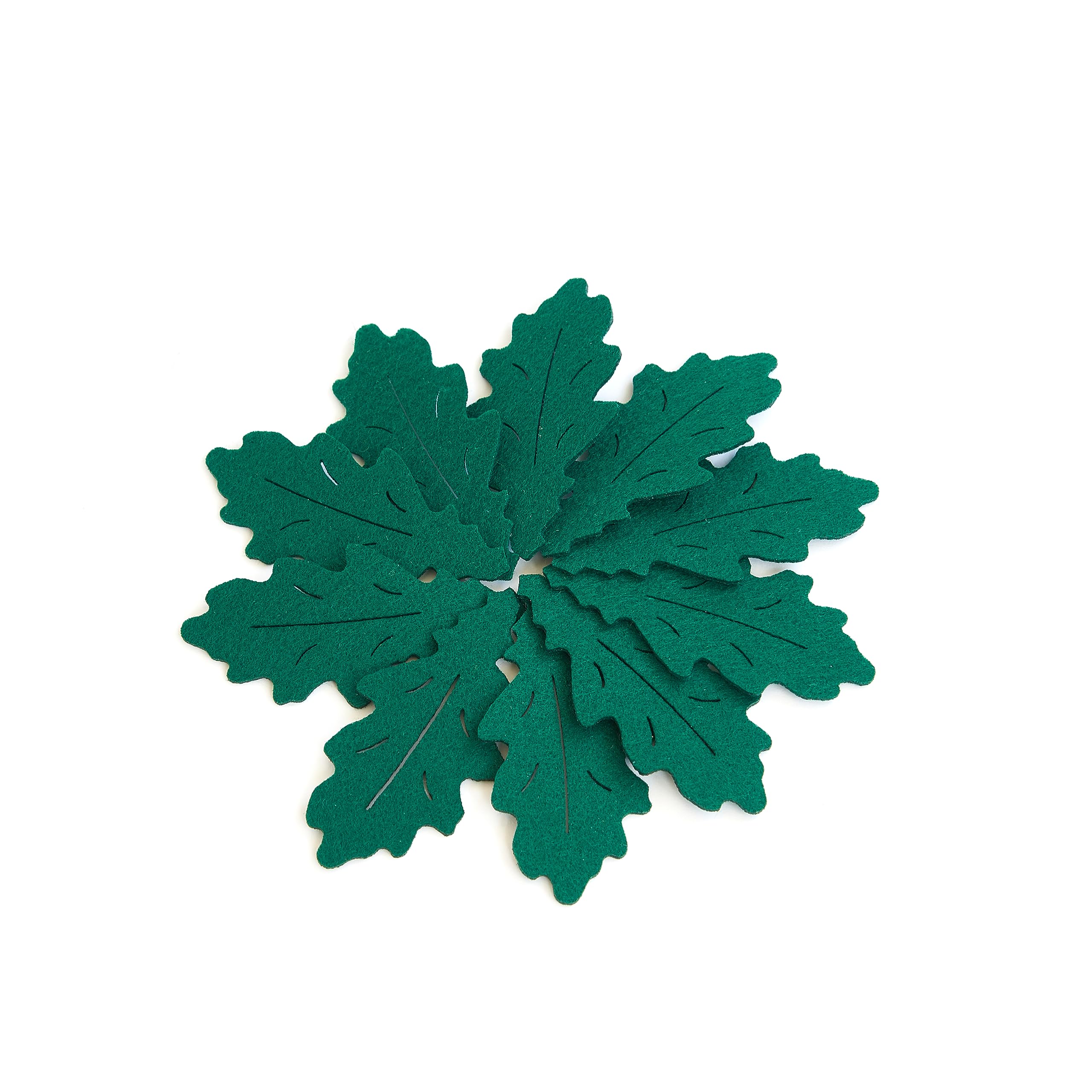 Leaf Cutouts - Fake Leaves for Crafts - Felt Leaves - Artificial Leaves for Scrapbook, Embroidery, DIY, Decoration Home, Green, 10 Pcs