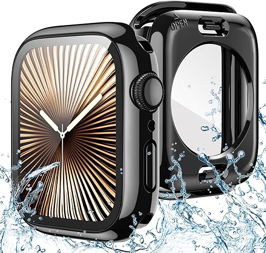 Goton 2 in 1 Waterproof Case Compatible for Apple Watch Series 10 Screen Protector 42mm, 360 Protective Glass Face Cover Hard PC Bumper + Back Frame for iWatch Accessories 42 mm