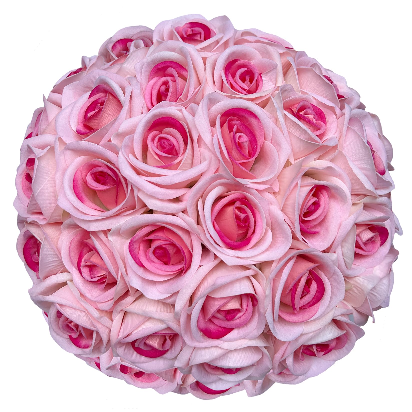FagusHome 30 Pcs Silk Rose Artificial Flowers Roses Bulk Bouquet Fake Flowers Rose Heads with Stems for Home Wedding Decor (Pink)
