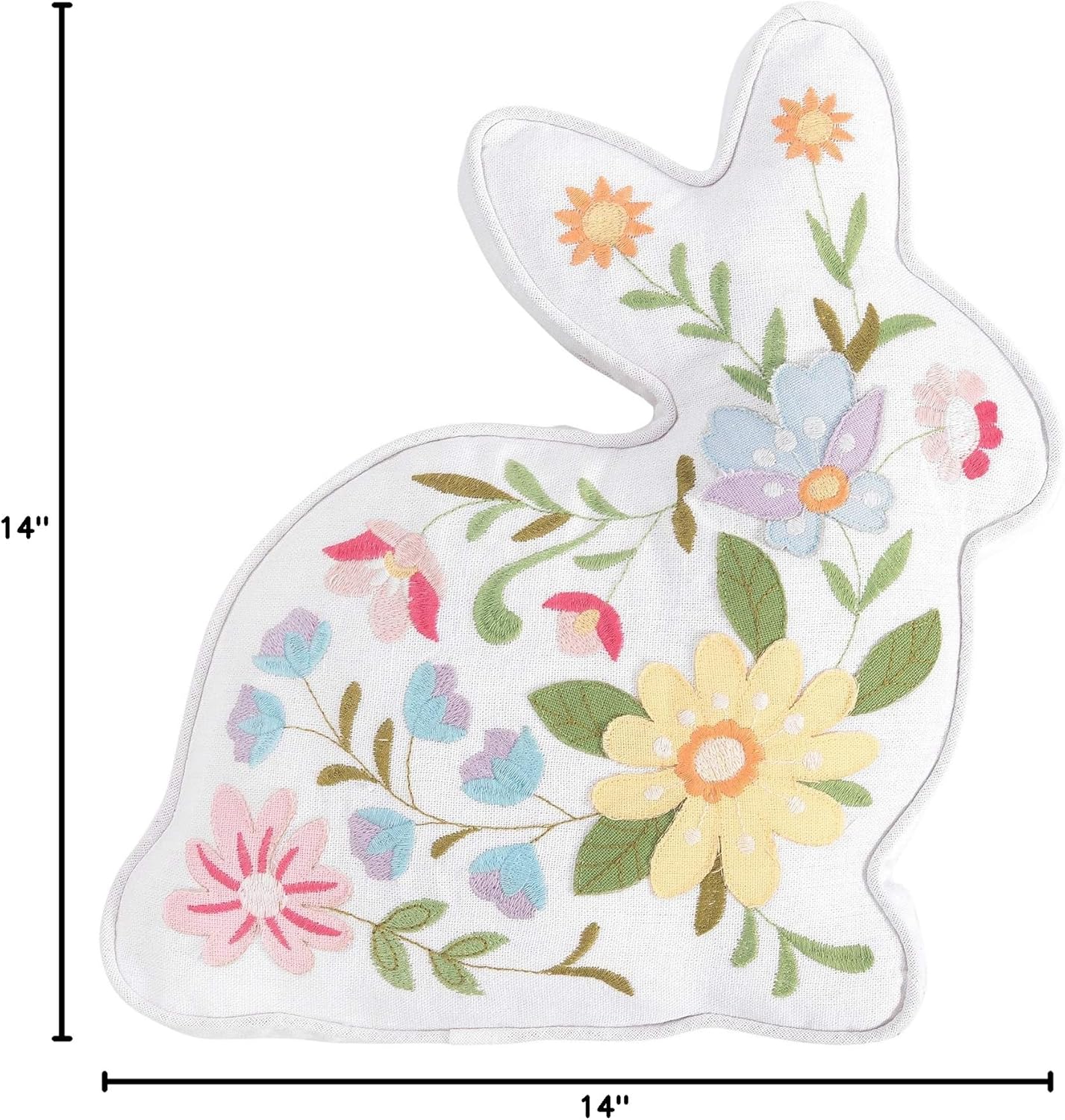 C&F Home Easter Bunny Rabbit Shaped Accent Pillow 14" x 14" Spring Home Living Room Sofa Couch Chair Bed Bedroom DecorDecoration 14" x 14" Multicolored