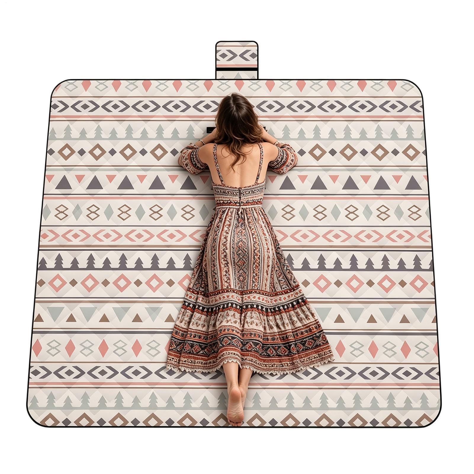 Mantas De Picnic 200x200 cm Esterilla Plegable Impermeable y Gruesa | Manta para Exterior de 3 Capas para Camping Aire Libre Viajes Jardín Césped Parque Terraza y Festivales