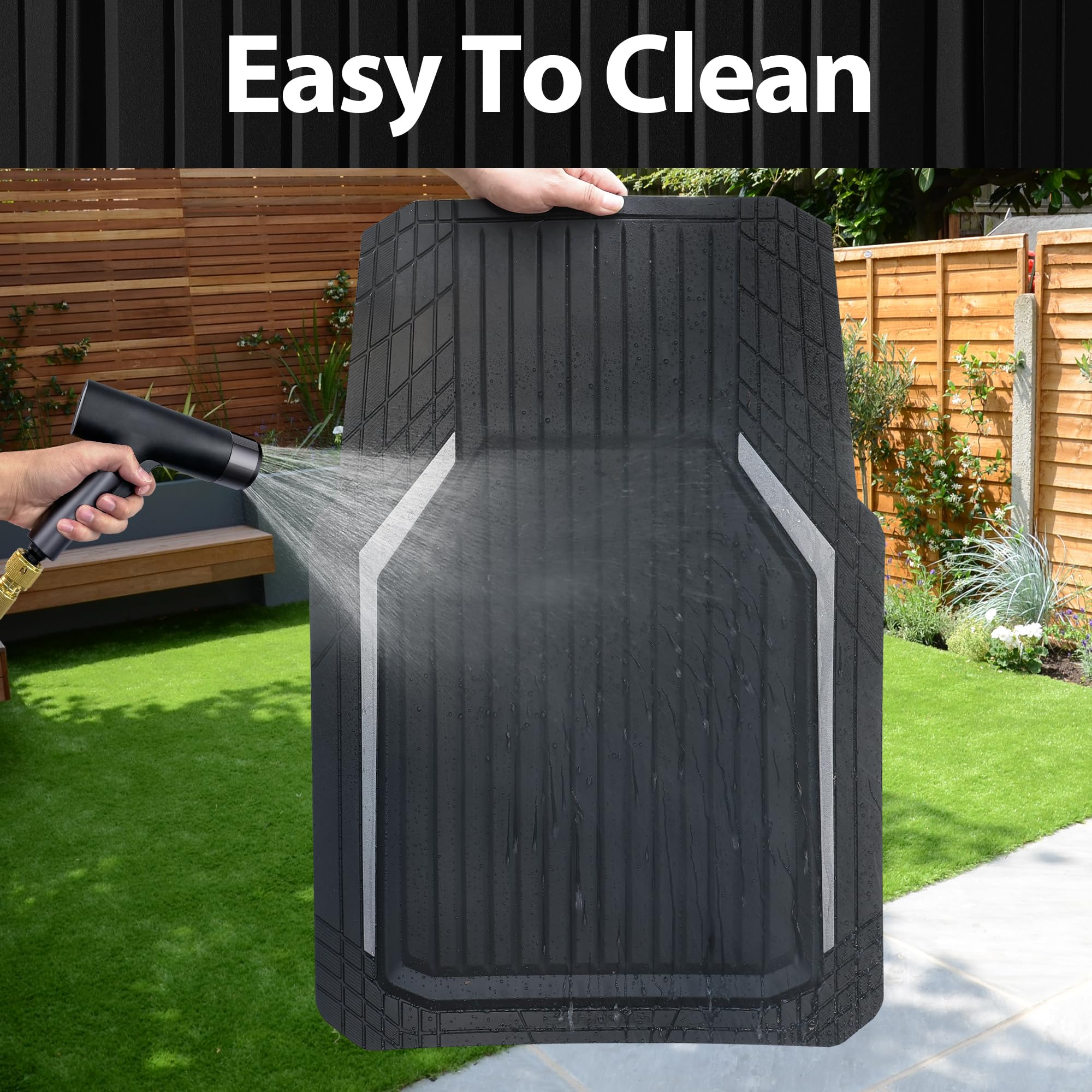 CAR PASS Heavy Duty Rubber Floor Mats for Car Waterproof Liner Deep Dish Car Mats Full Sets Universal — view 4