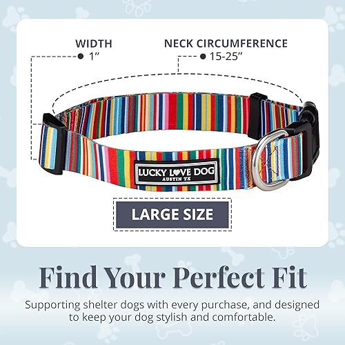 Miniatura 4 de Lucky Love Dog - Collar de perro ajustable con hebilla de fácil clic para pequeños a grandes, duradero y cómodo para perros machos y hembras, collar