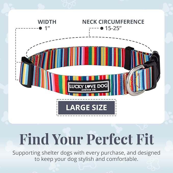 Collar para perro ajustable Lucky Love Dog Hippie talla grande miniatura 4