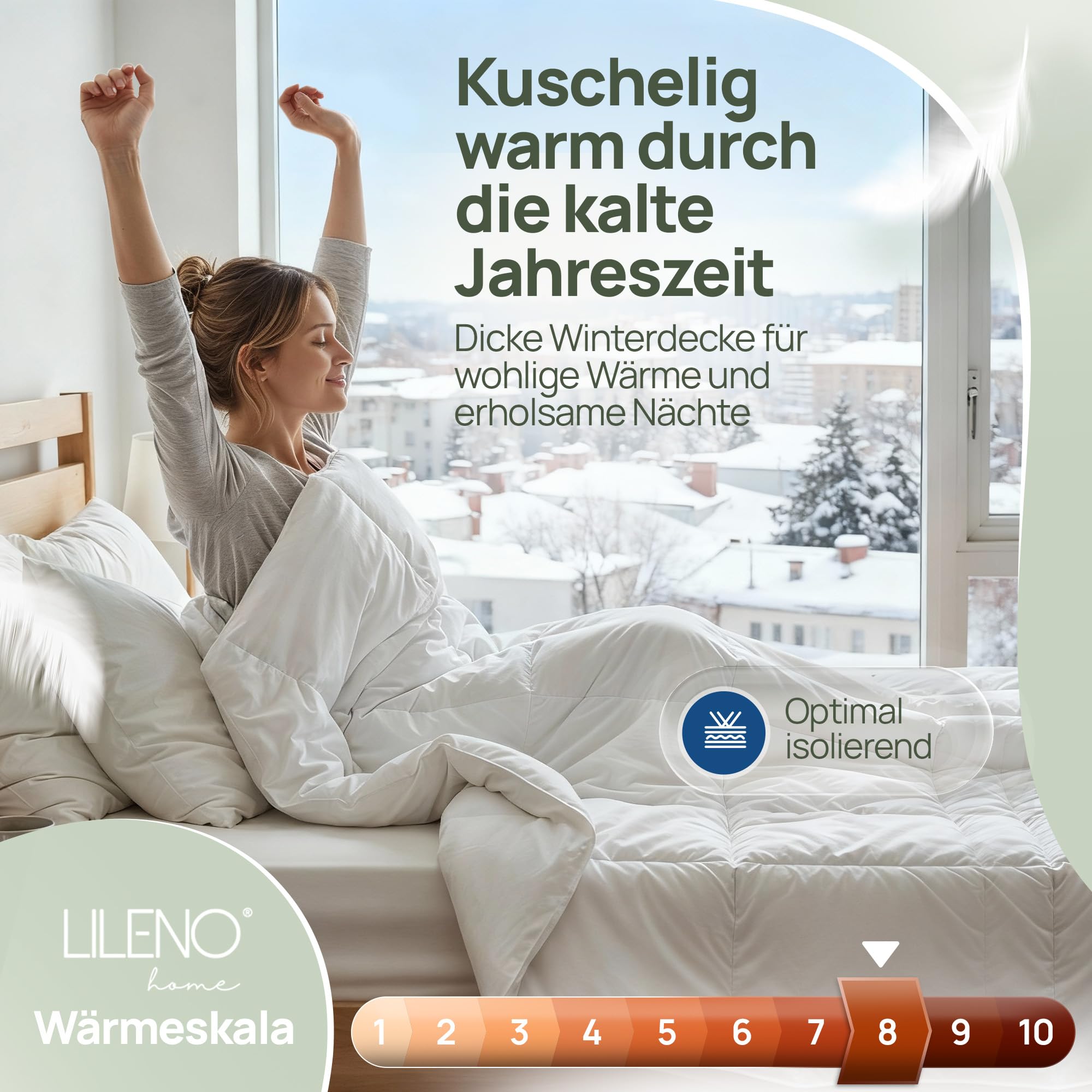 LILENO HOME Premium Winter Feder- und Daunendecke 135x200 - Flüsterleise, Wolkenweiche & Dicke Feder Daunendecke extra warm - Made in Germany, Oeko-Tex & 60°C Waschbar