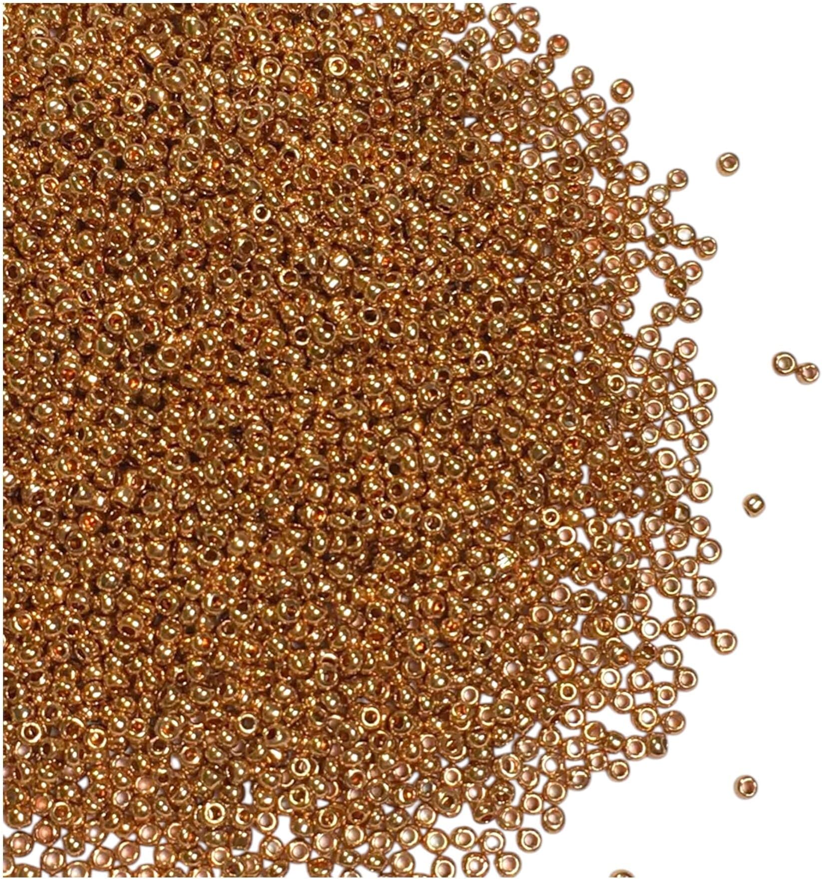 Special Antique Gold Sugar Beads (2 mm) – Pack of 100 gm for Aari Work, Maggam Embroidery, Saree & Jewellery DIY Craft Kit Seed Beads (100)