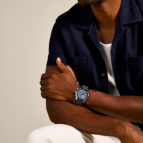 Miniatura 5 de Fossil Reloj de cuarzo Coachman de acero inoxidable y cuero casual para hombre Casual
