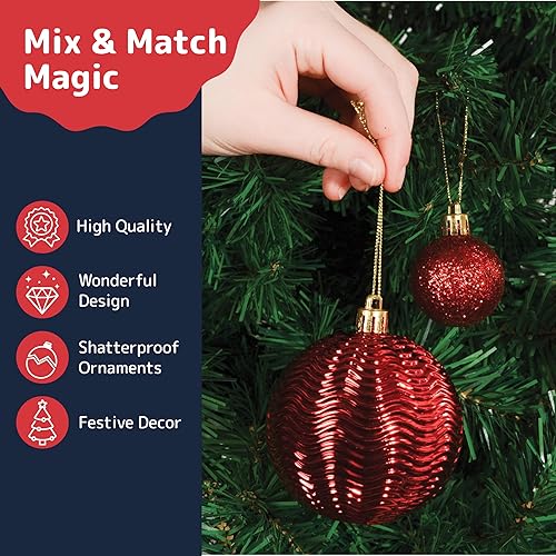 Miniatura 33 de PREXTEX - Adornos navideños inastillables de 36 piezas en azul medianoche: elegantes bolas de adorno navideño, juego ideal de adornos navideños Azul