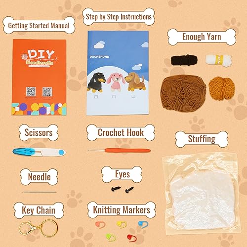 Miniatura 3 de Nikolle Kit de ganchillo para principiantes con tutoriales en video paso a paso Kit de ganchillo de animales Kit de inicio de ganchillo para adultos